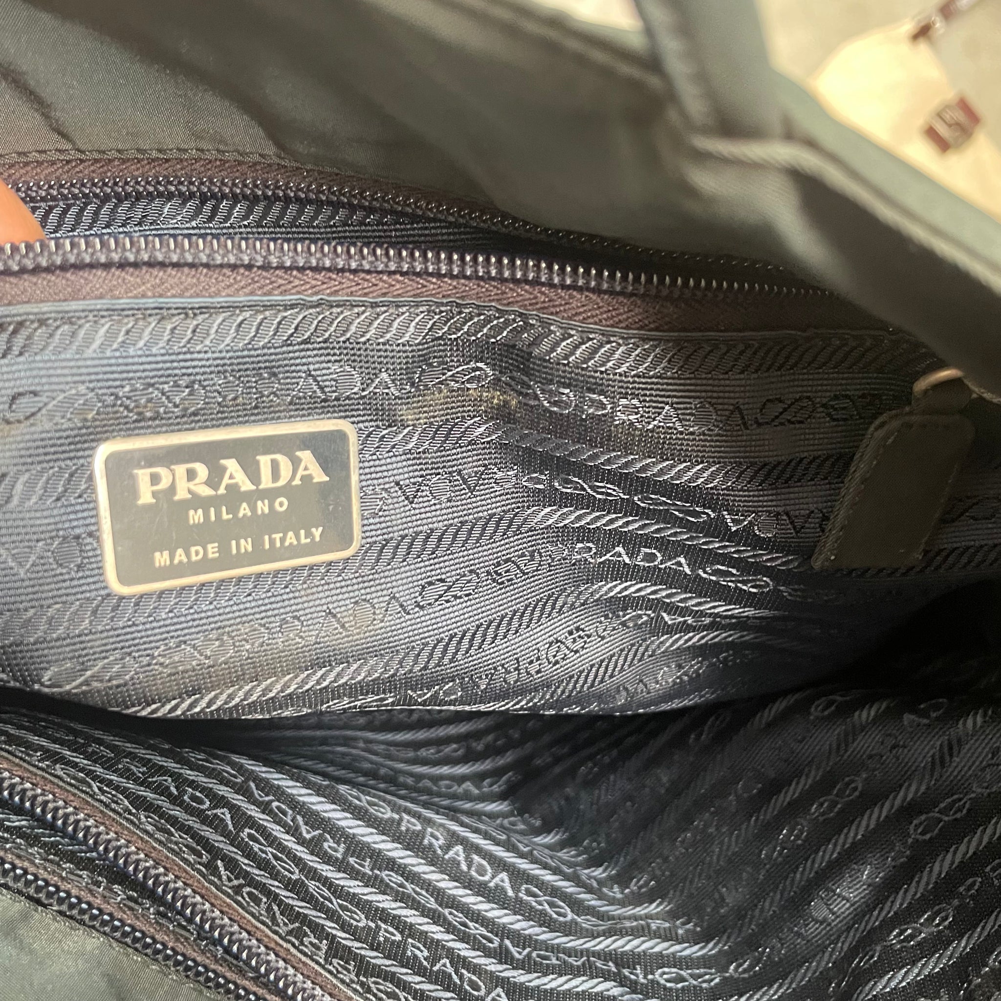 Prada Long Strap Tote Bag Nylon Aqua Green