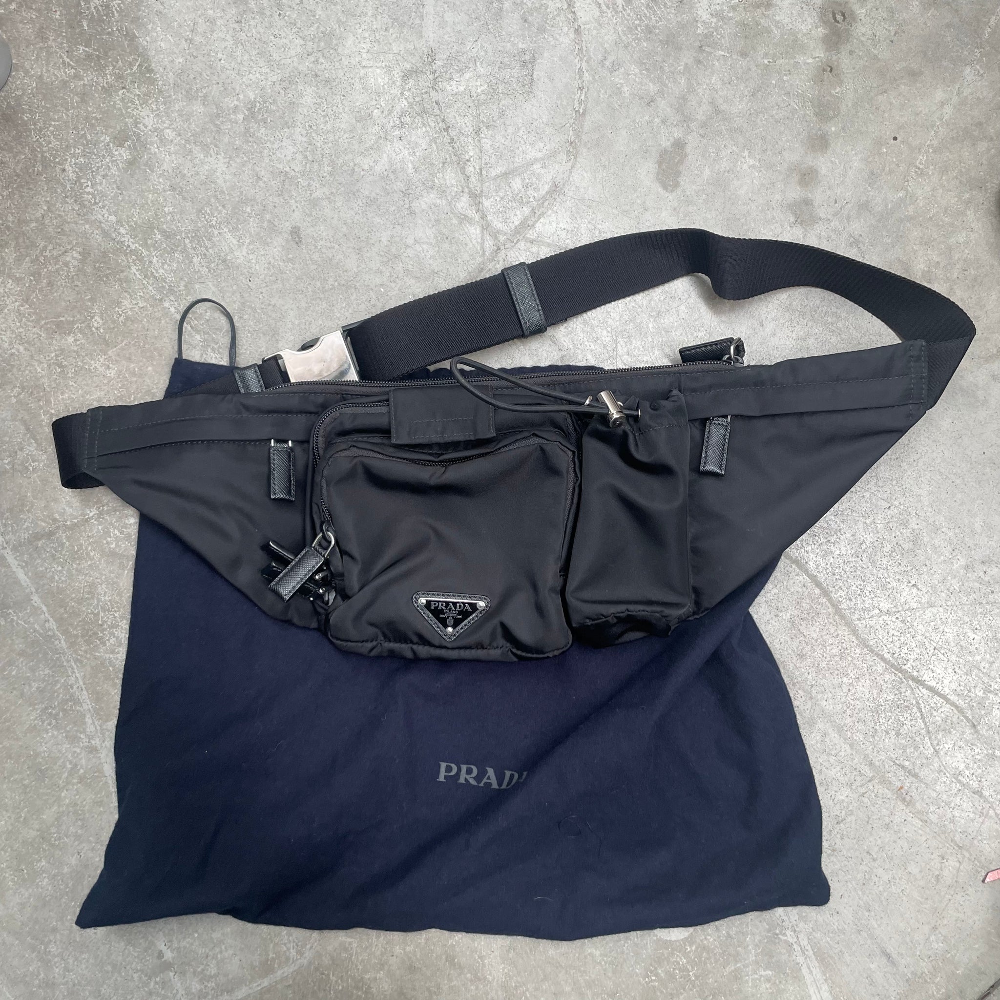 Prada Nylon and Saffiano Leather Belt / Bum Bag