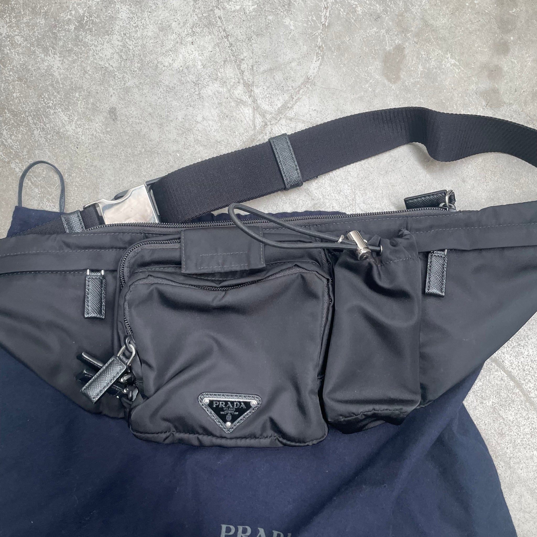 Prada Nylon and Saffiano Leather Belt / Bum Bag