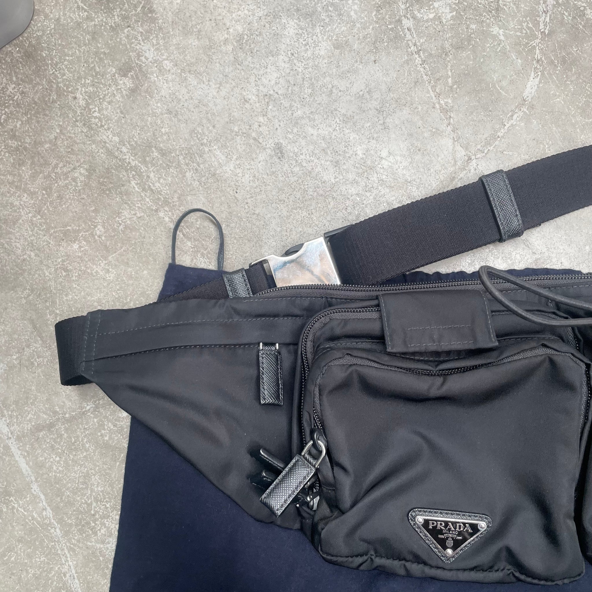 Prada Nylon and Saffiano Leather Belt / Bum Bag