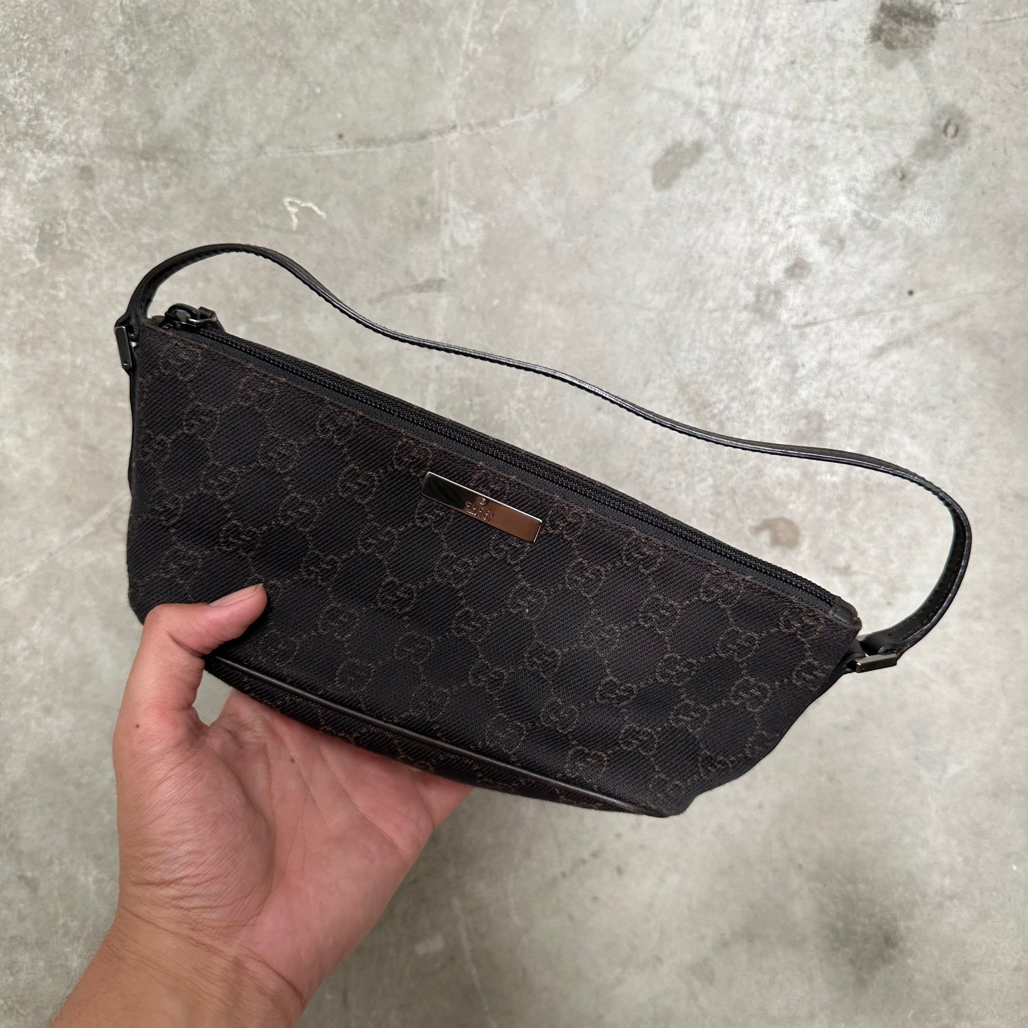 Gucci Boat Pochette Canvas Brown
