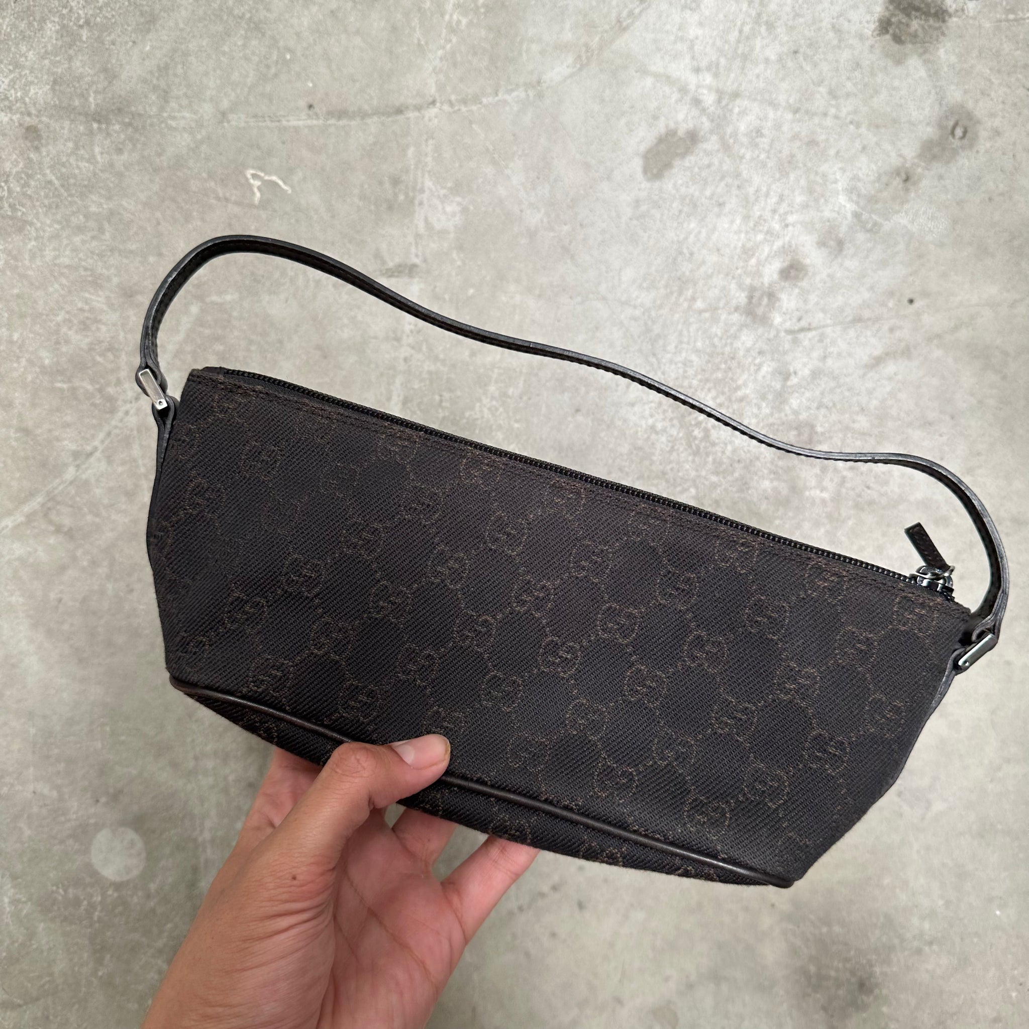 Gucci Boat Pochette Canvas Brown