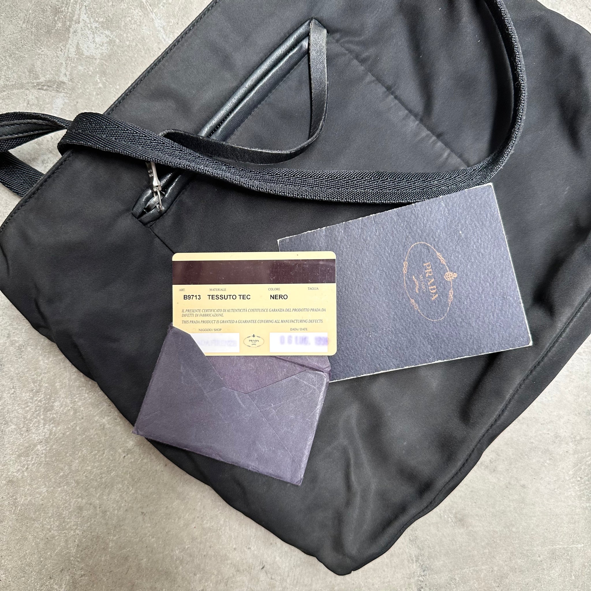 Prada Back Zip Black Tote Bag