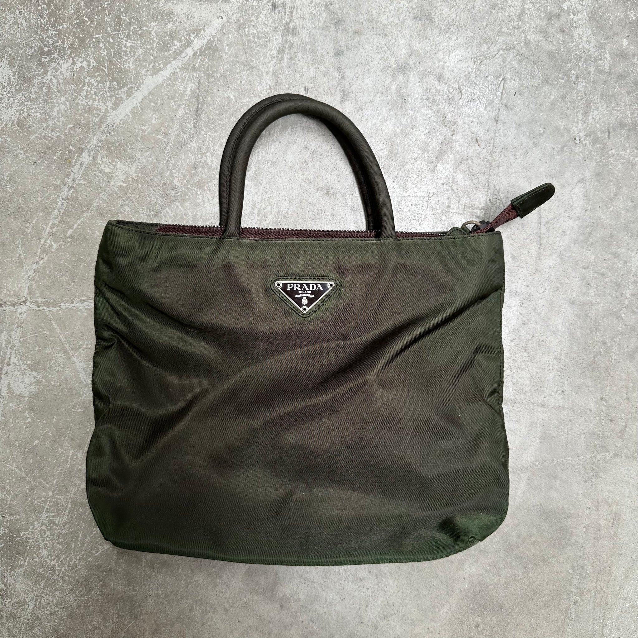 Prada Short Handle Green Bag