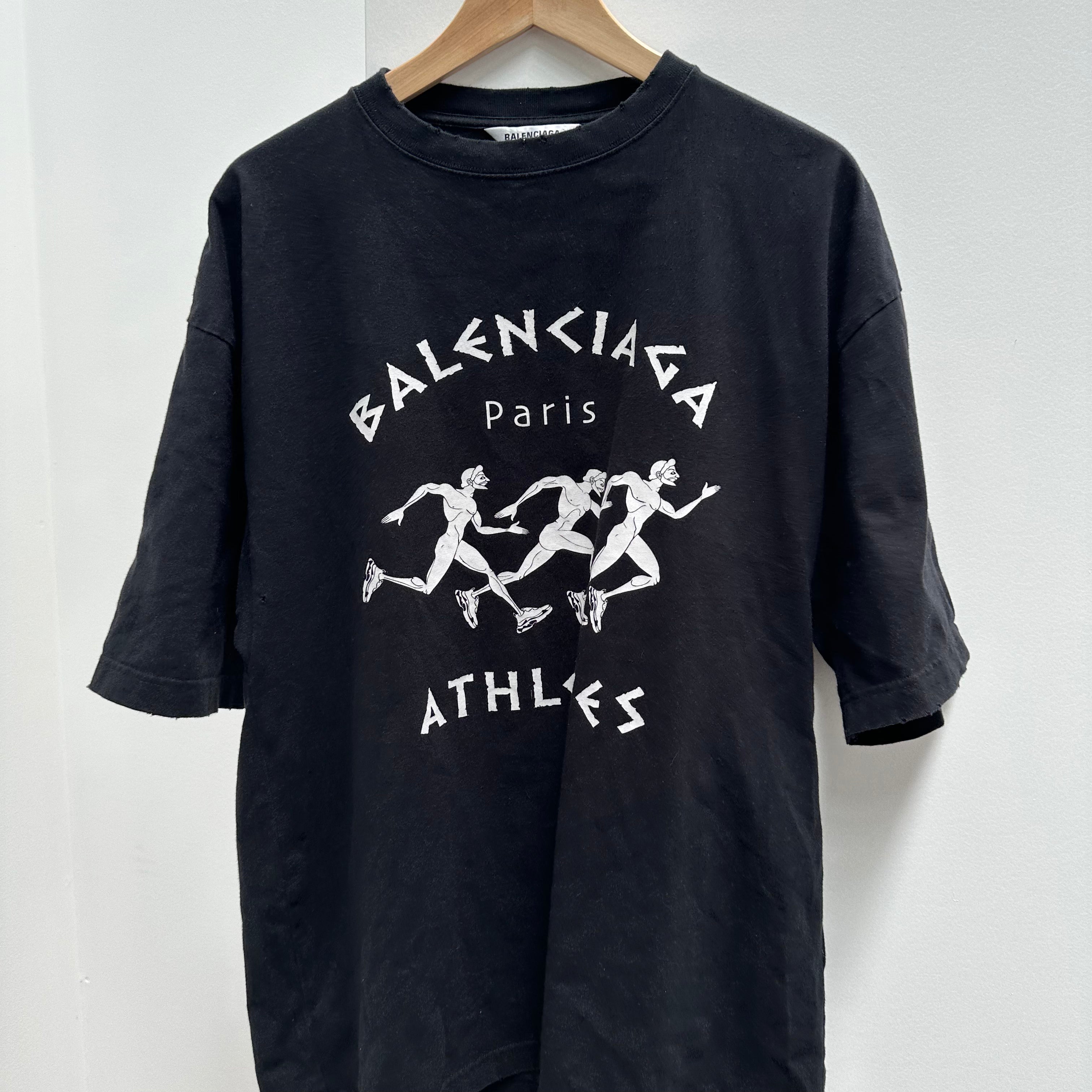 Balenciaga Athletes Oversized T-Shirt 'Black/White' (Fits M/ Large)