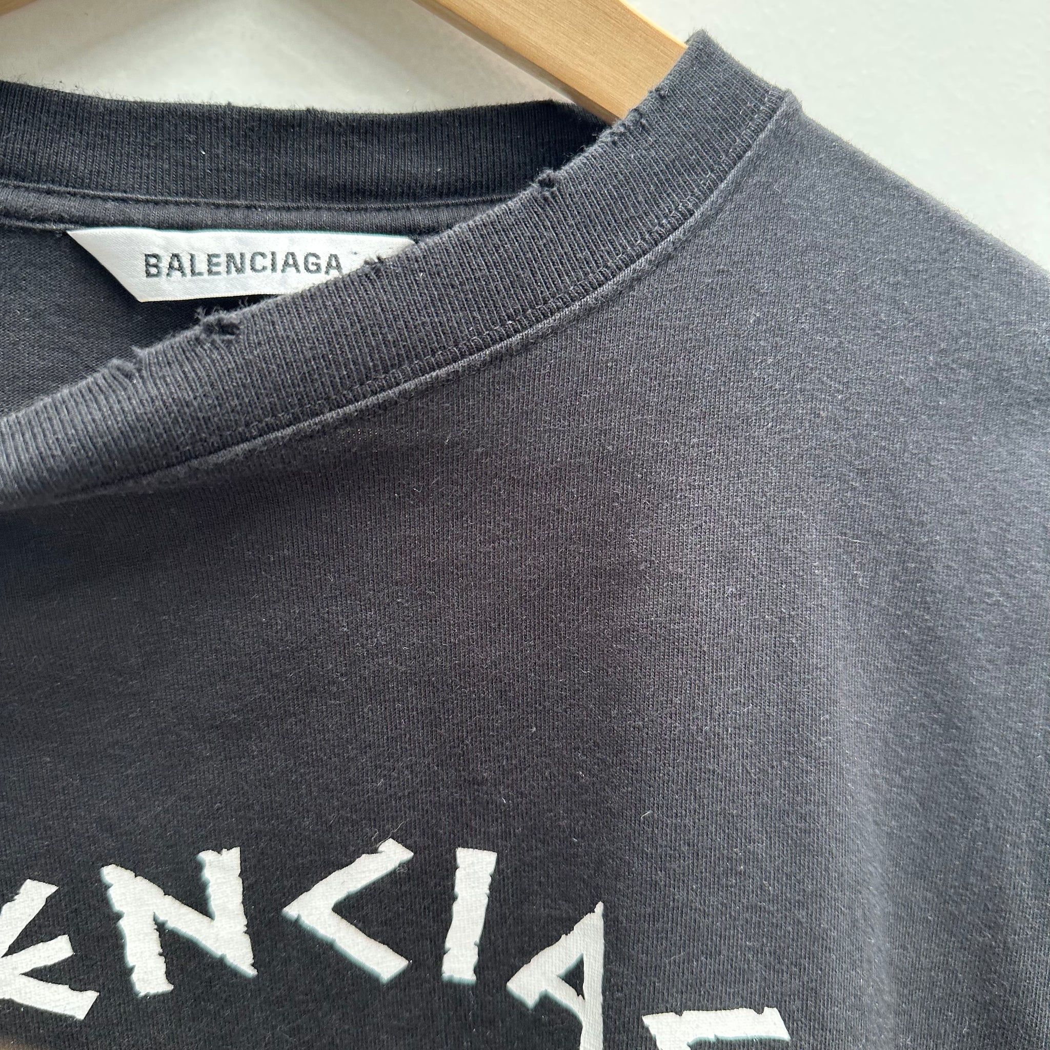 Balenciaga Athletes Oversized T-Shirt 'Black/White' (Fits M/ Large)