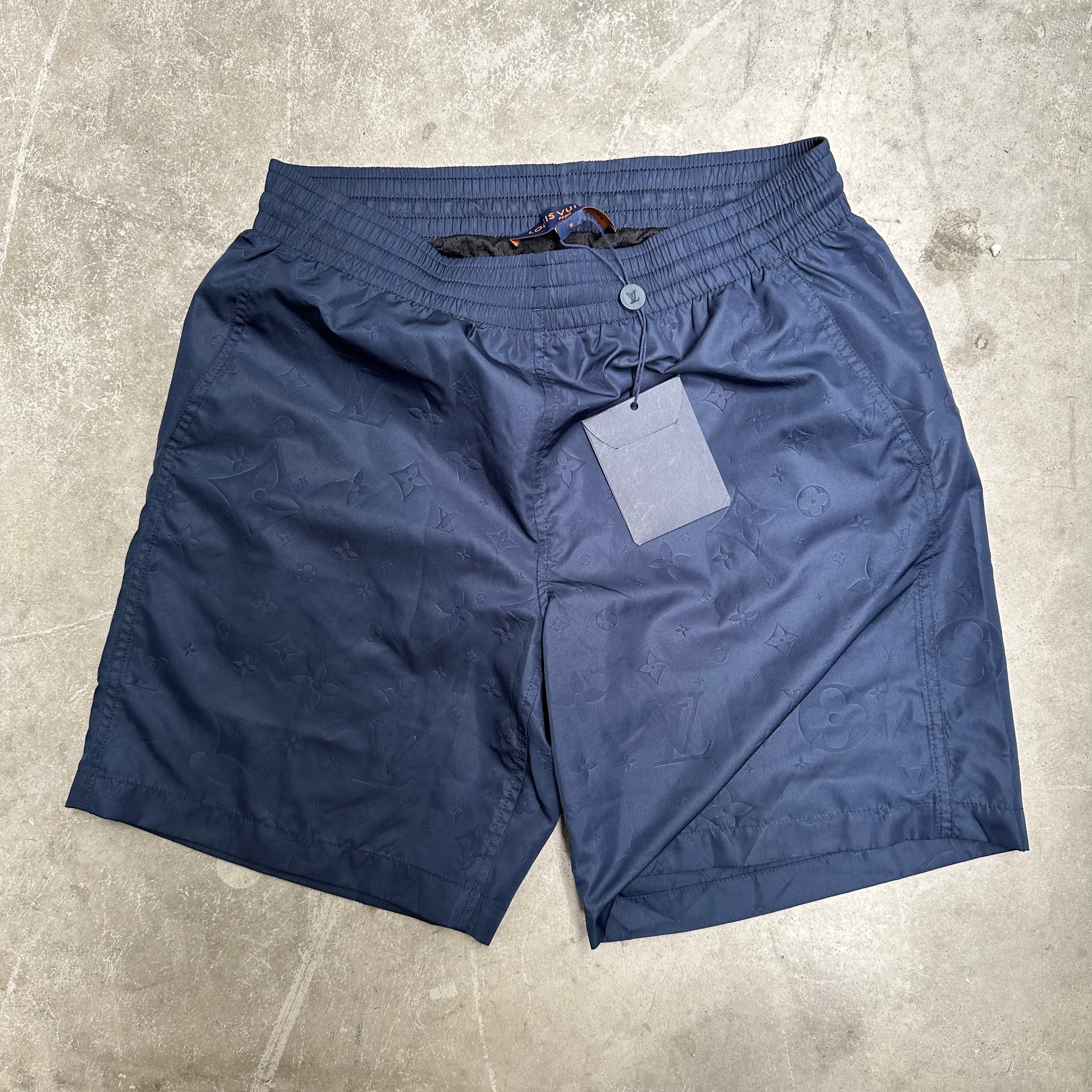 Louis Vuitton Monogram Navy Swim Shorts Size S Curated by Charbel