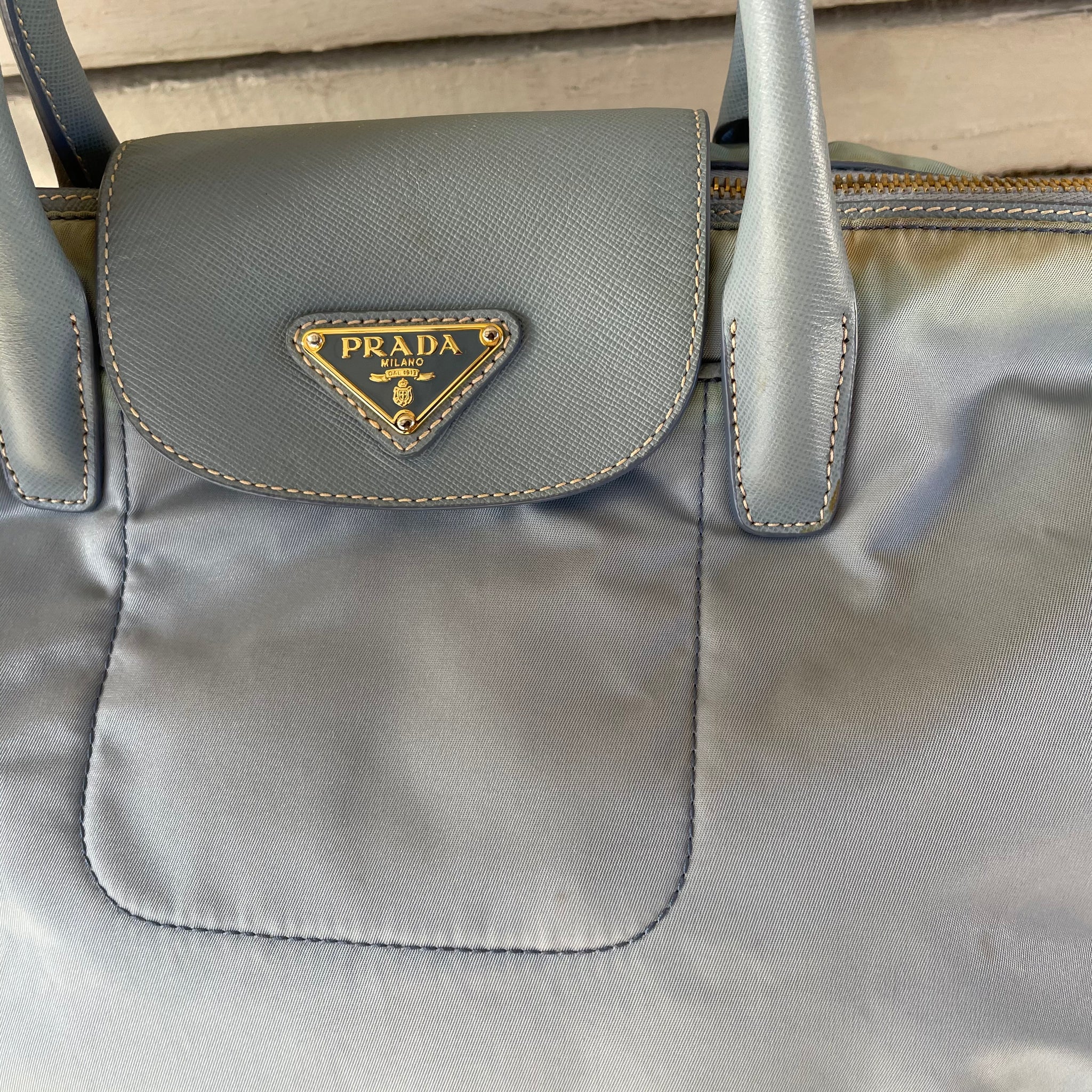 Prada Nylon Blue Hand Bag