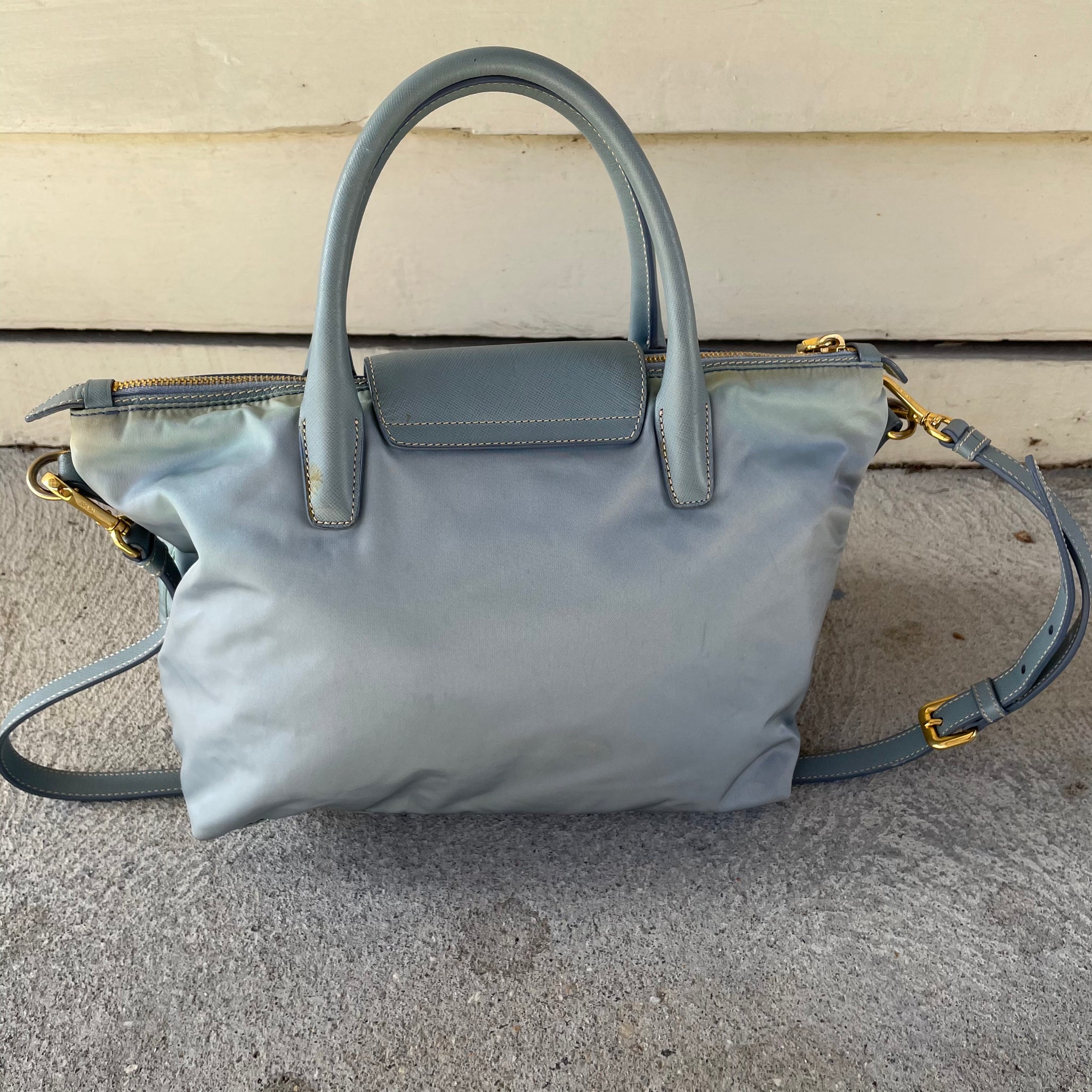 Prada Nylon Blue Hand Bag