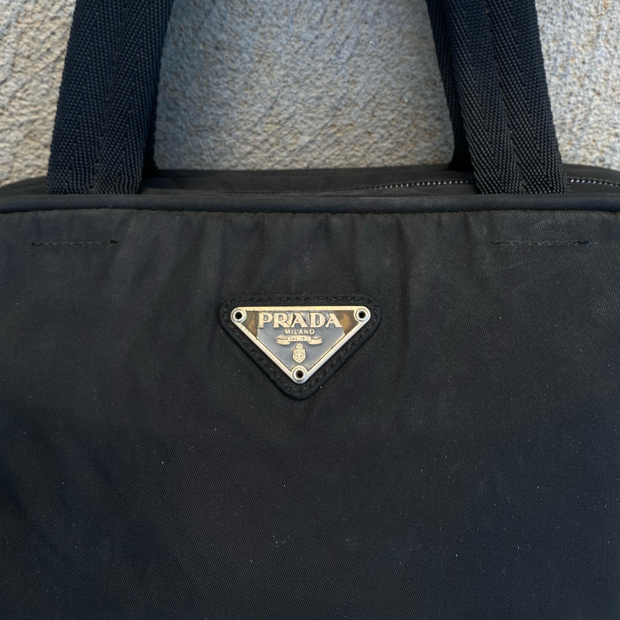 Prada Vintage Nylon Black Hand Bag