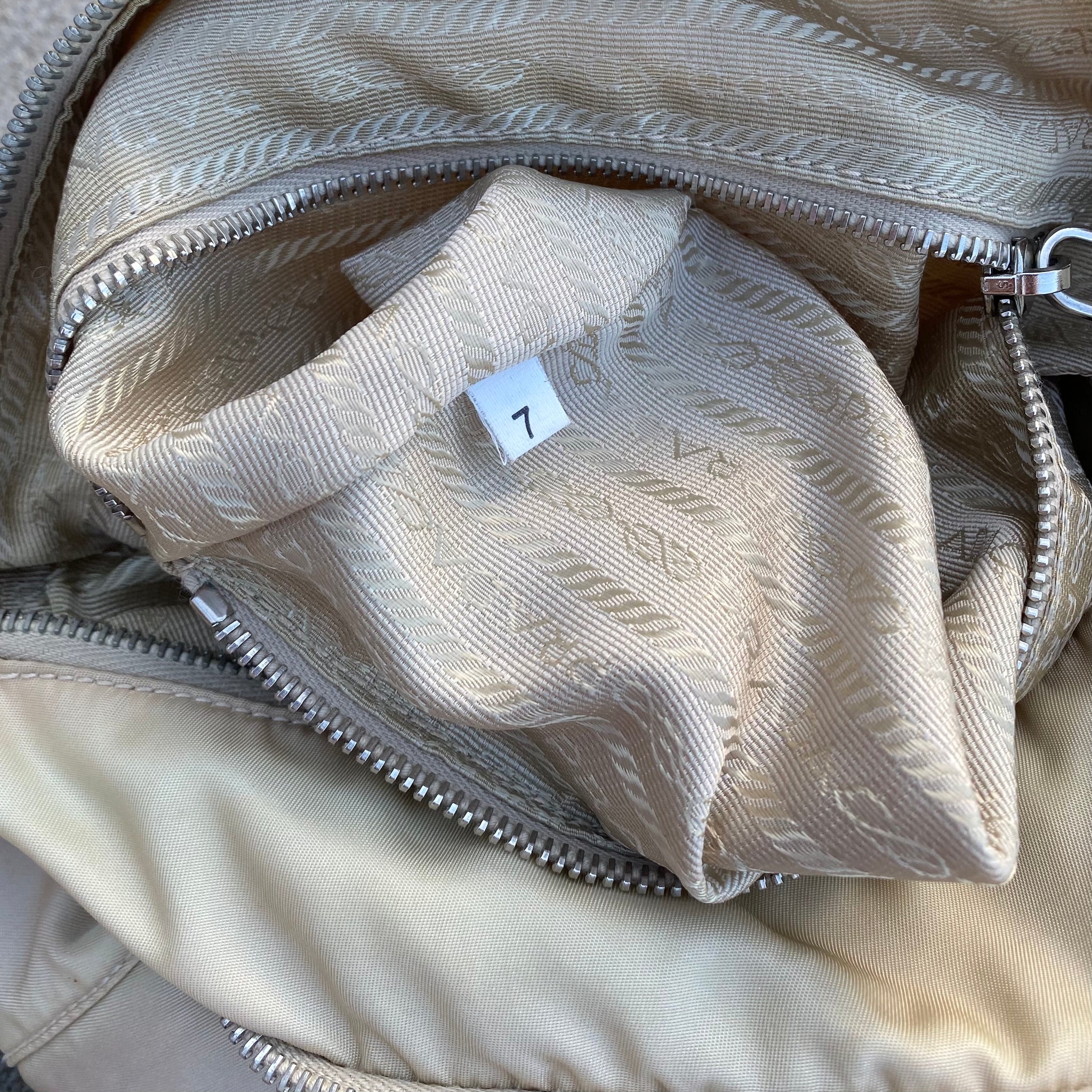 Prada Nylon Vintage Cream Large Side Bag