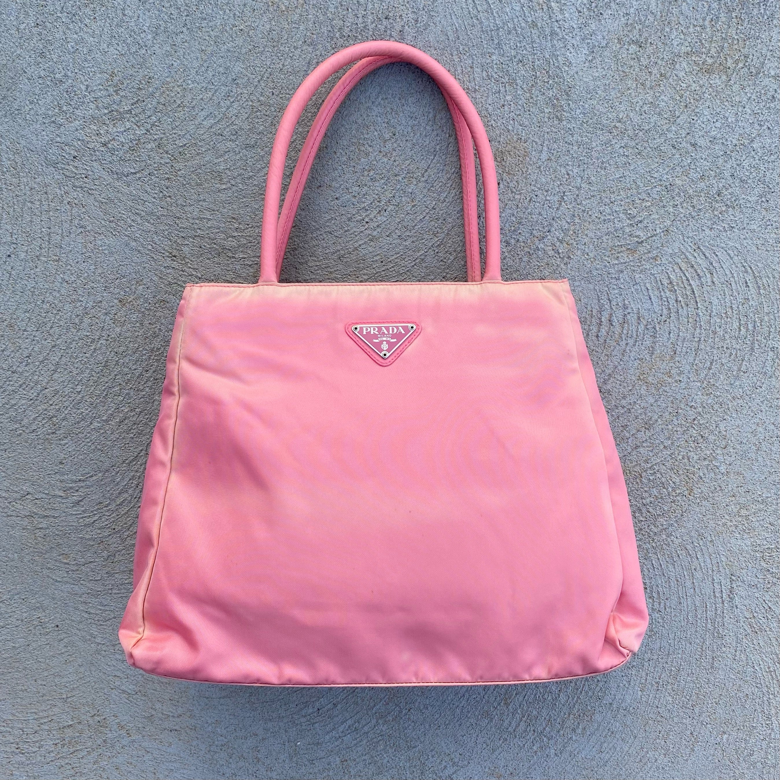 Prada Vintage Nylon Pink Hand Shoulder Bag Curated by Charbel