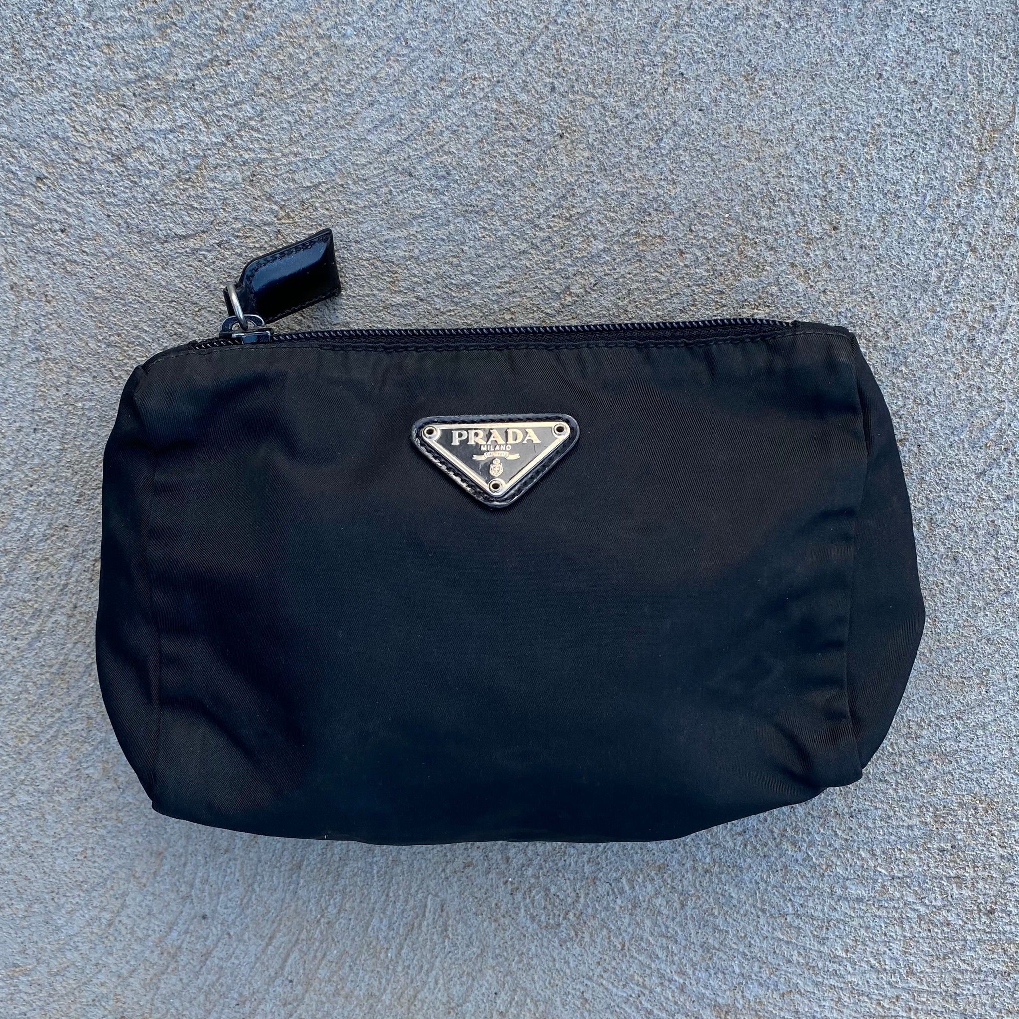 Prada Vintage Nylon Black Pouch