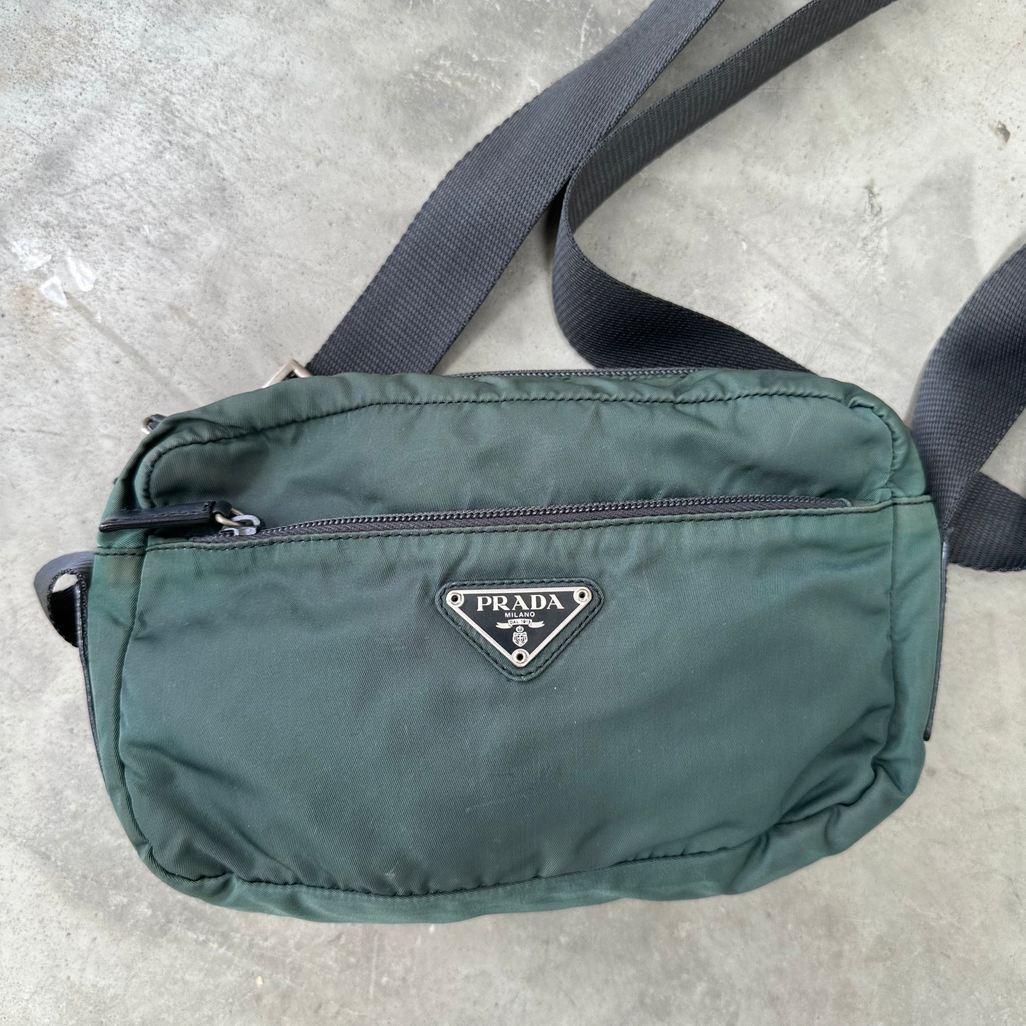 Prada Cross Body Messenger Bag Green