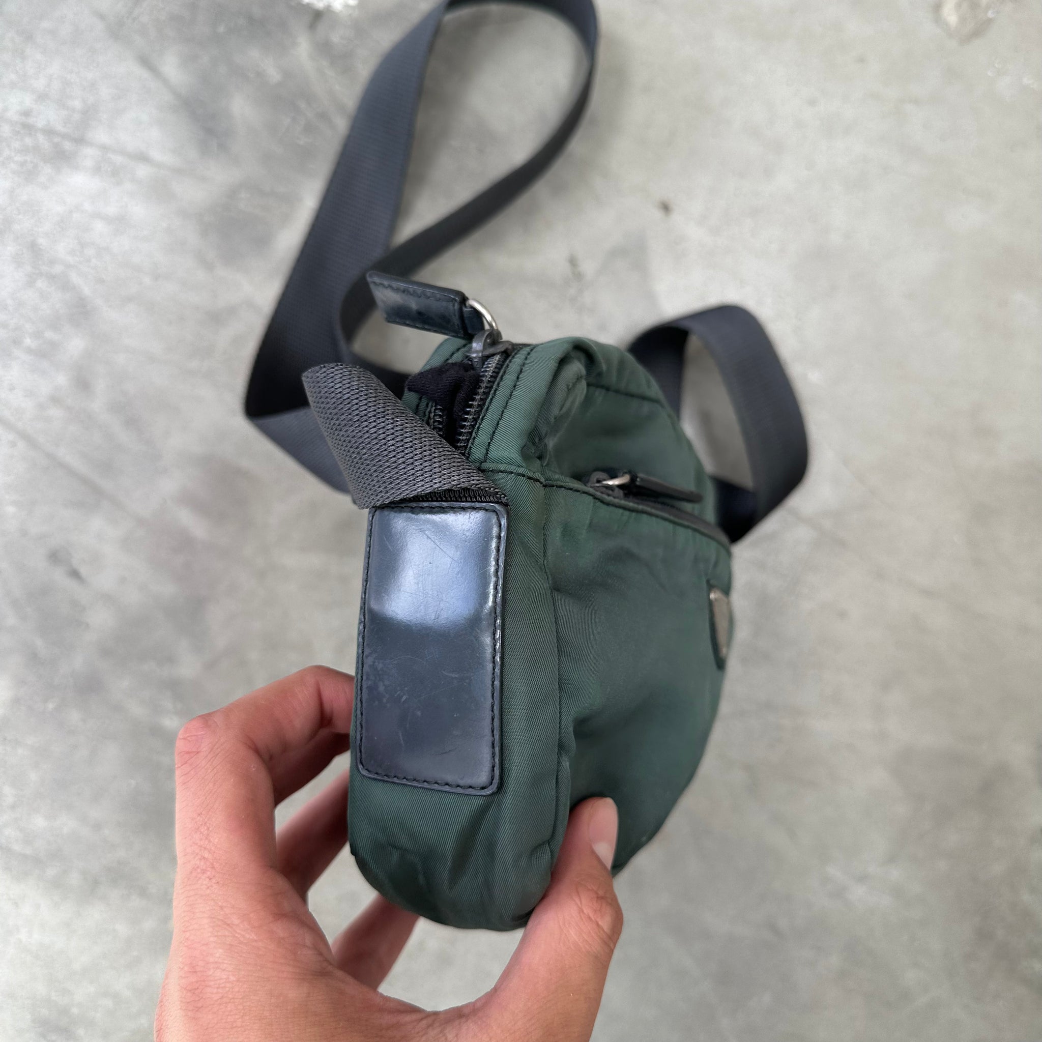 Prada Cross Body Messenger Bag Green
