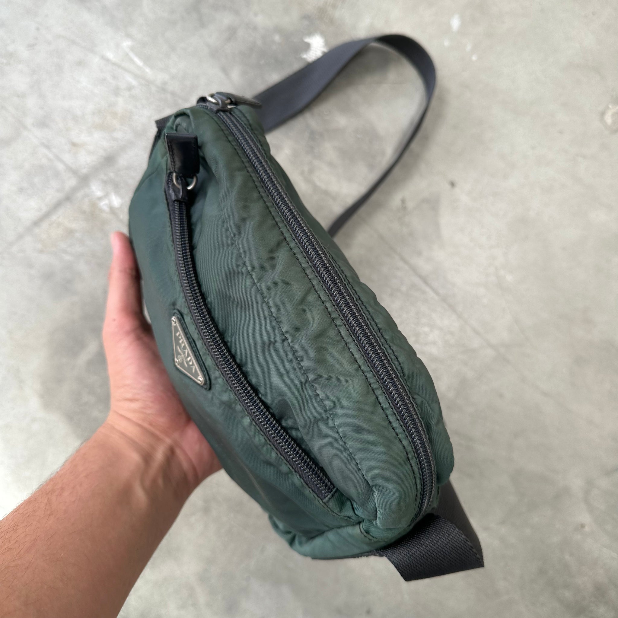 Prada Cross Body Messenger Bag Green