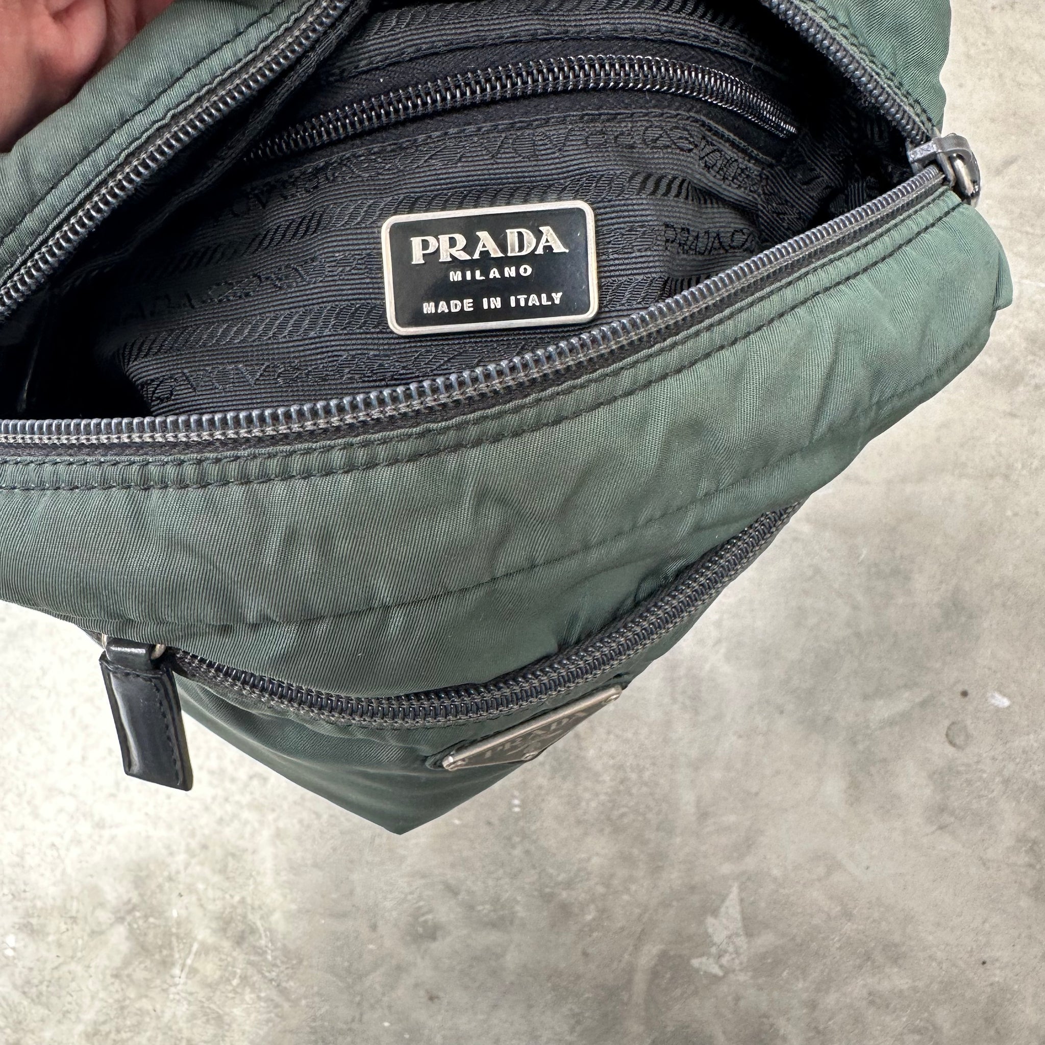 Prada Cross Body Messenger Bag Green