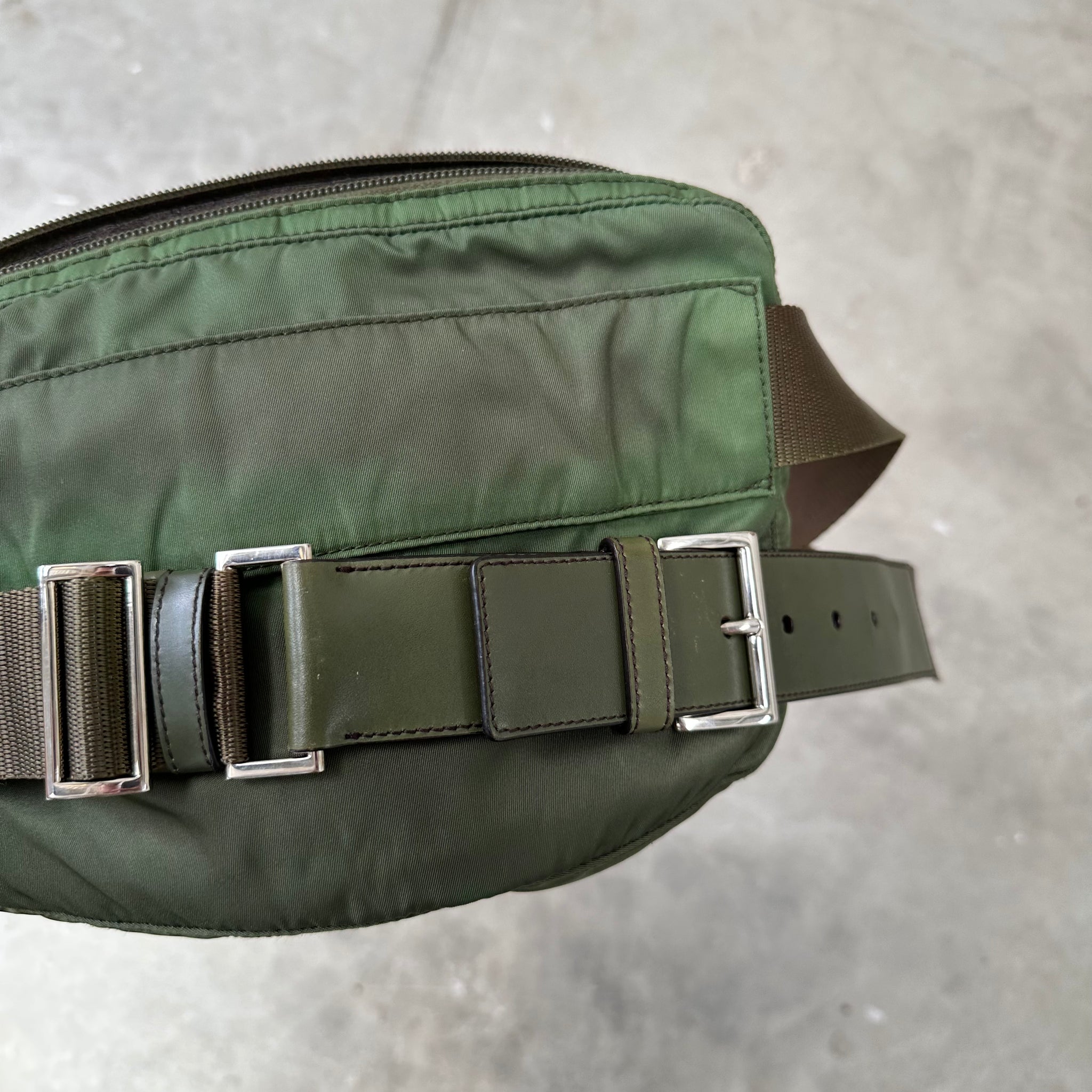 Prada Green Multi Pocket Belt Bag