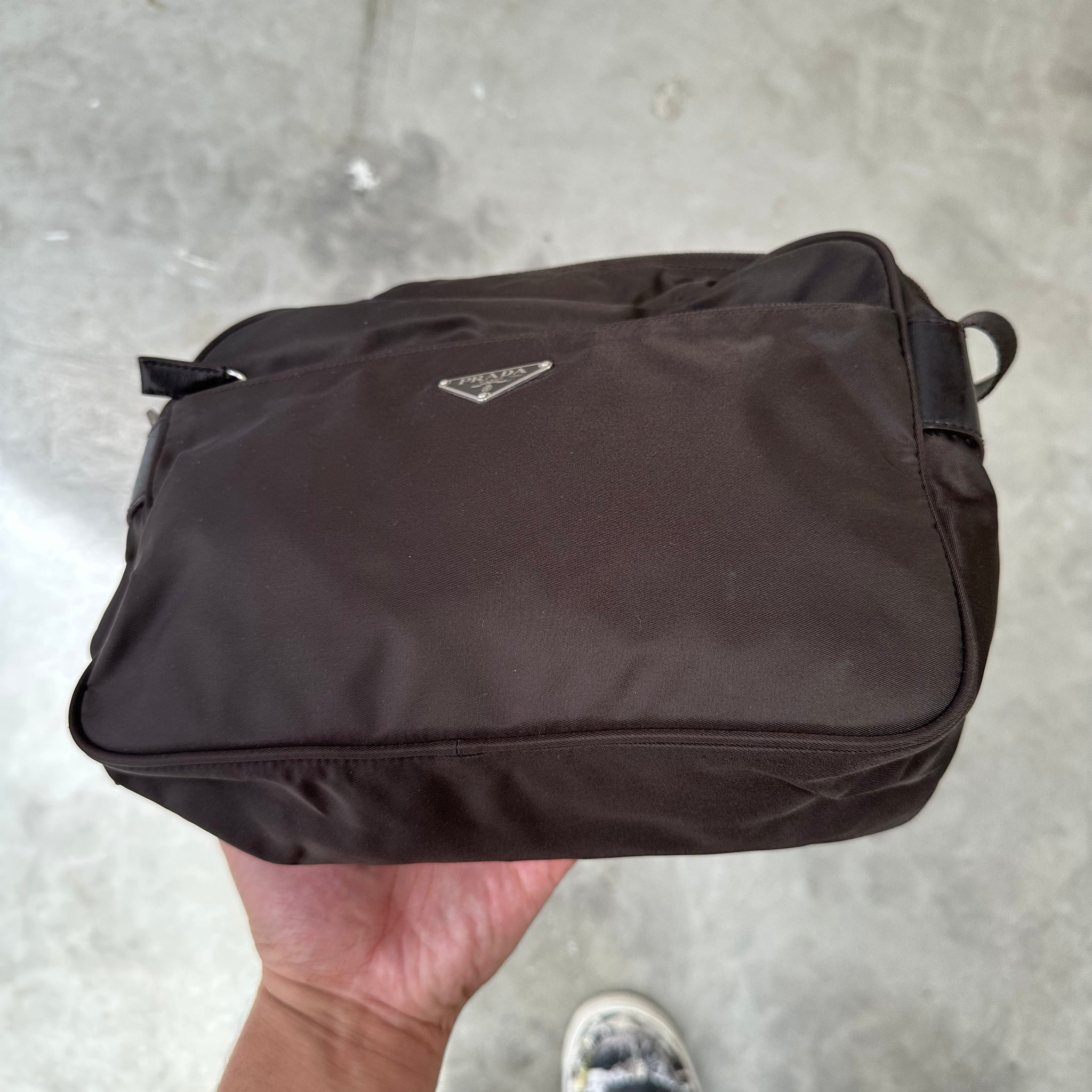 Prada Cross Body Messenger Bag Brown