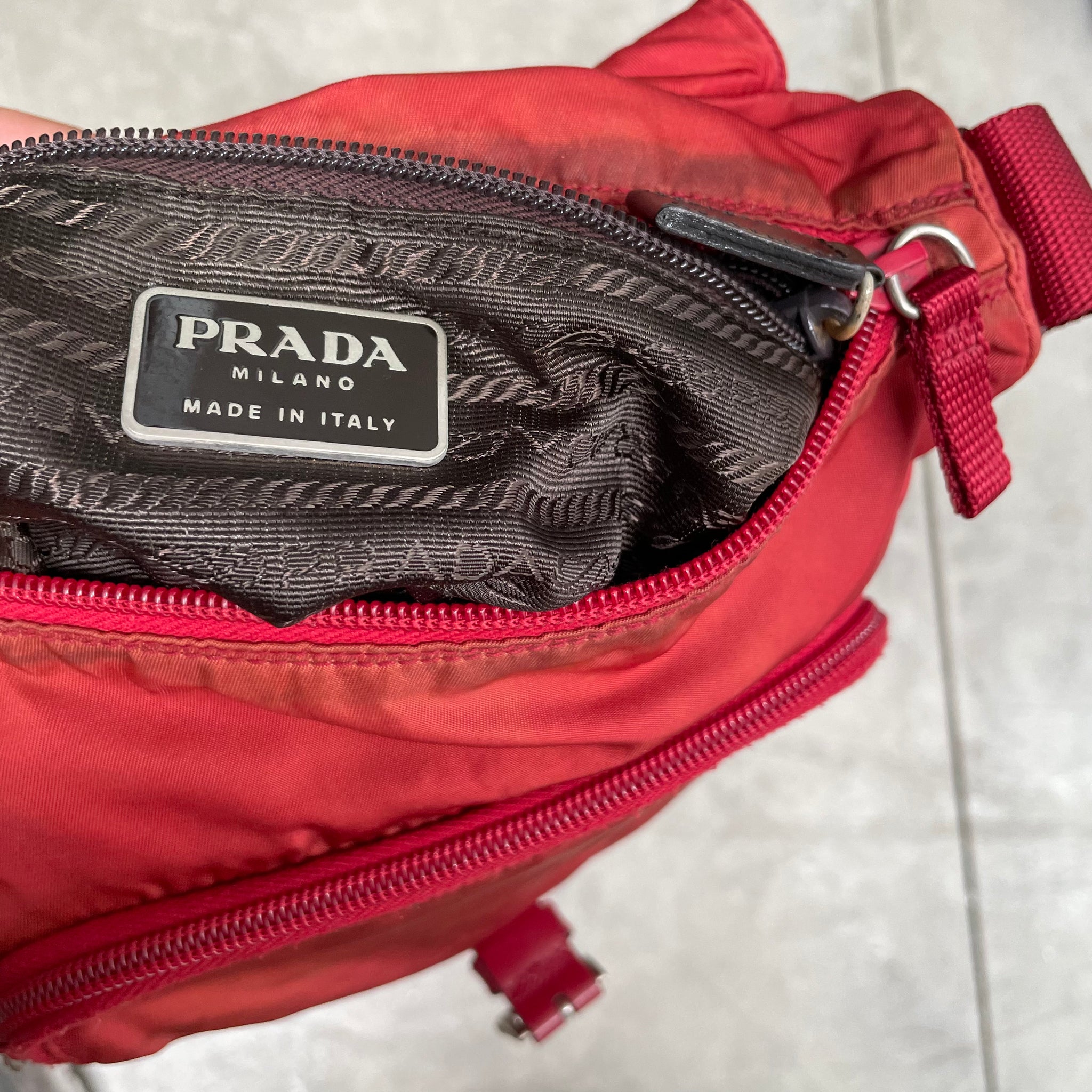 Prada Red Messenger Crossbody Bag