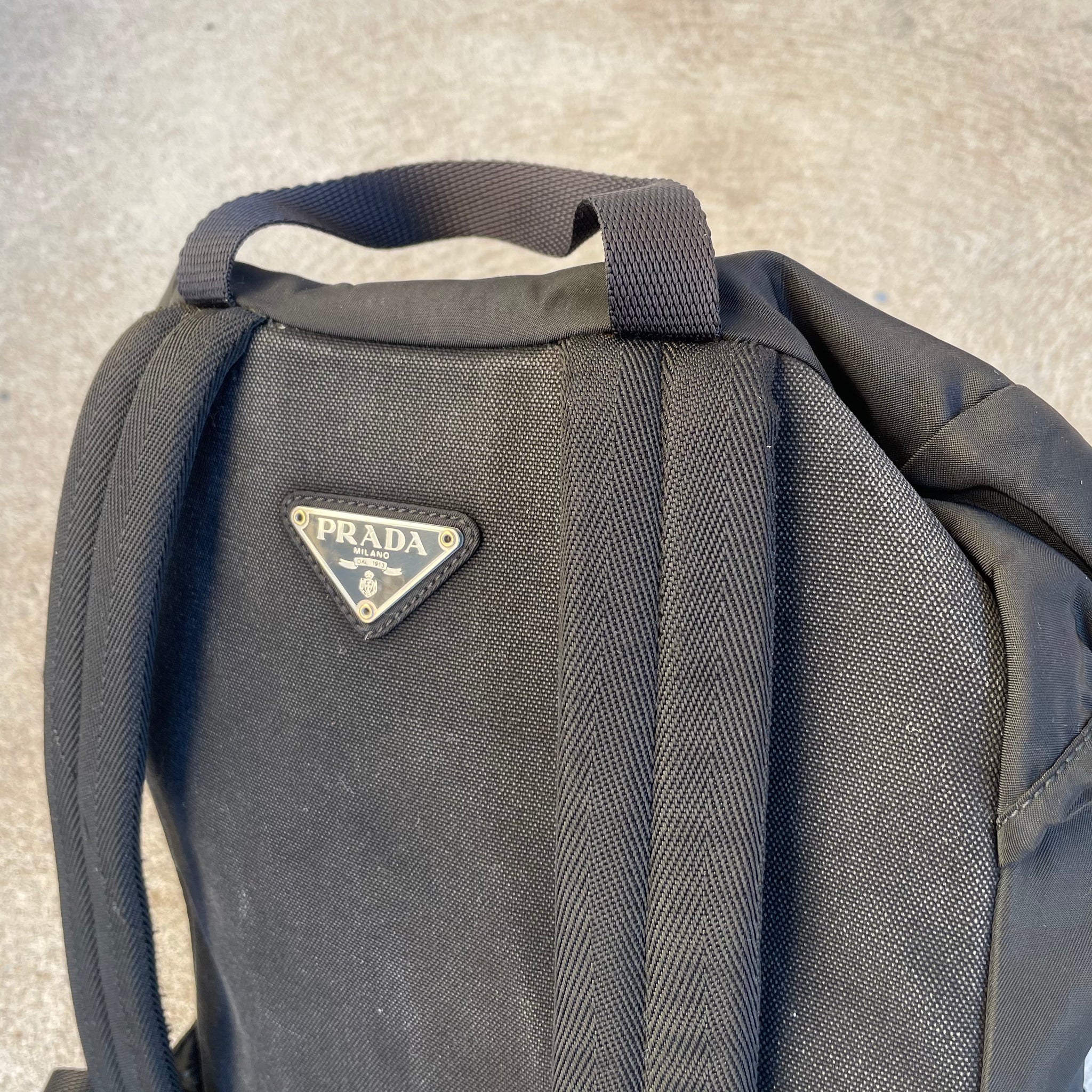 Prada Buckle Saffiano Logo Back Pack Bag