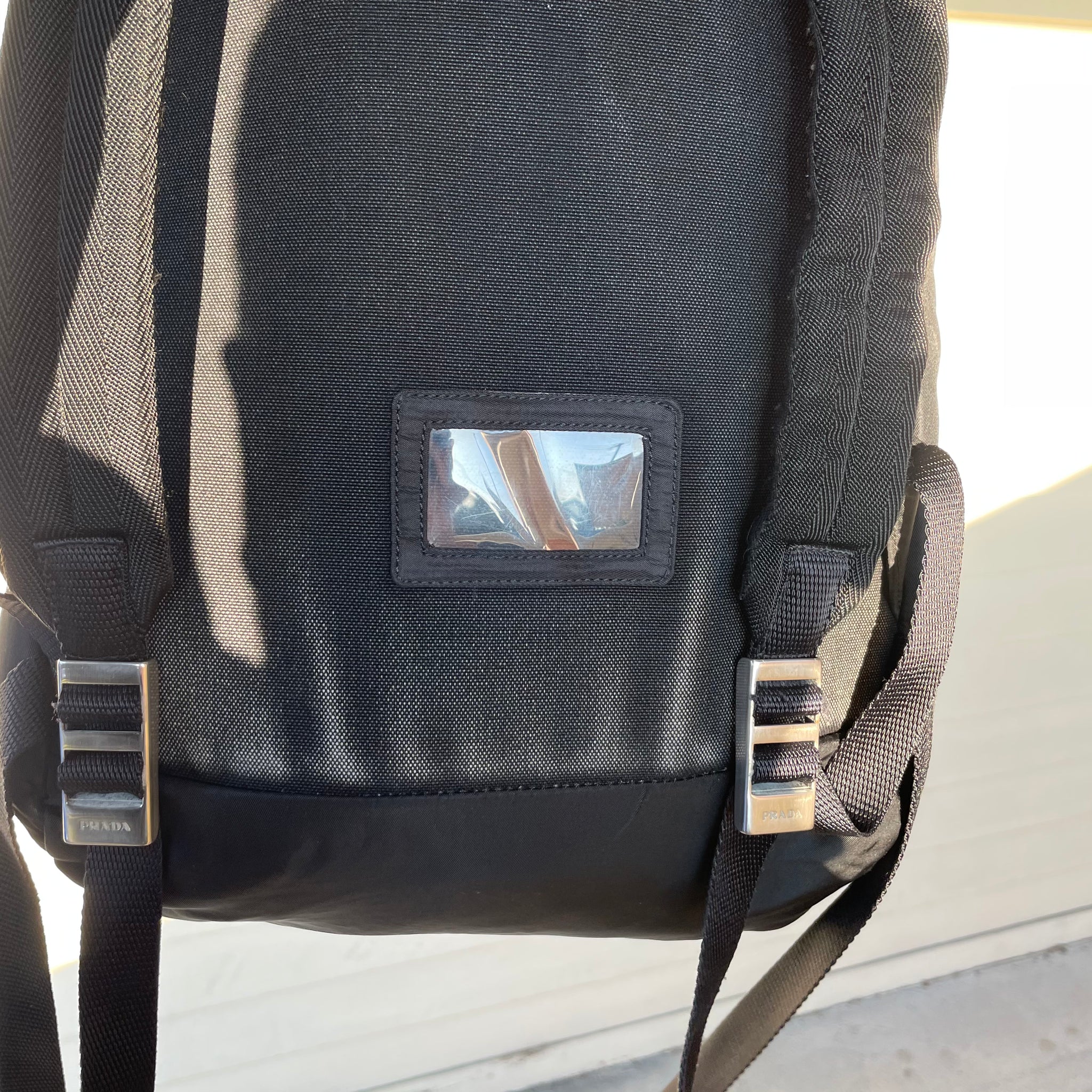 Prada Buckle Saffiano Logo Back Pack Bag