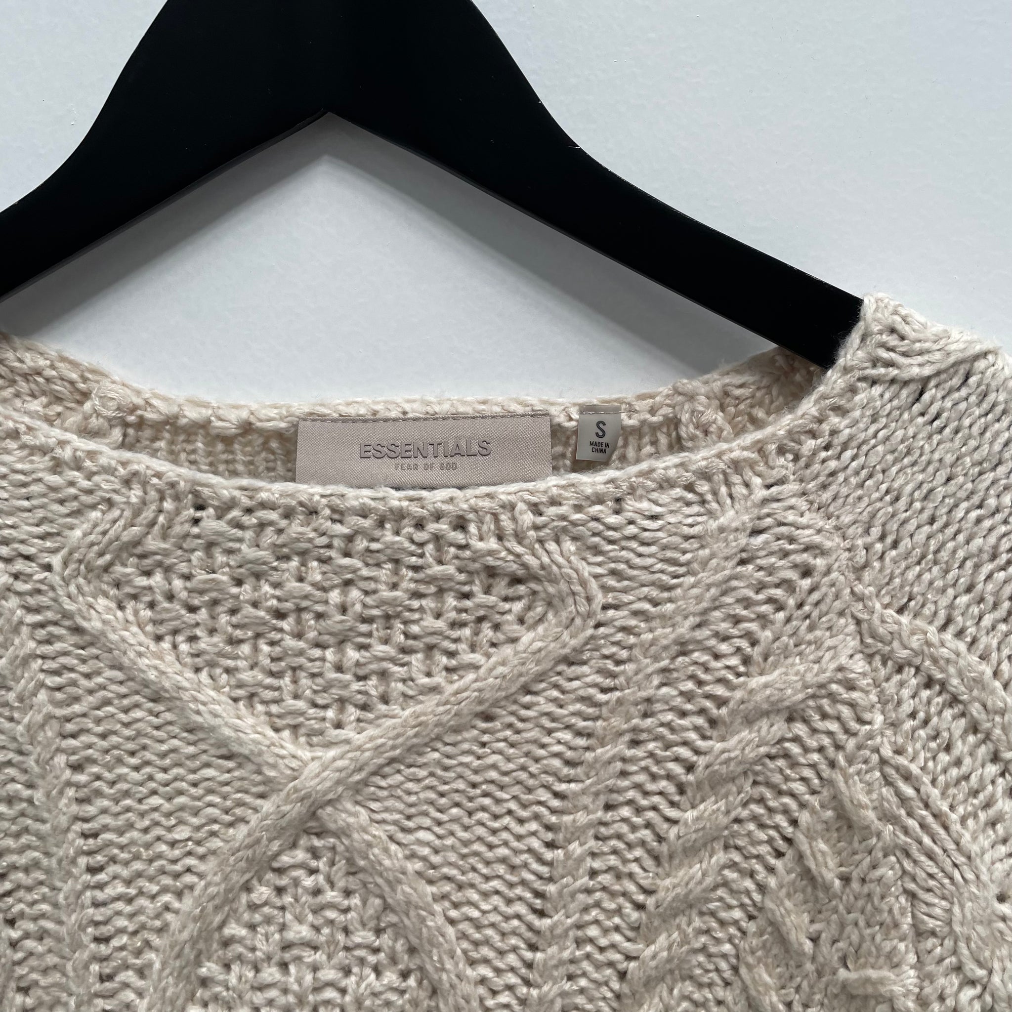 Fear of God Essentials Cable Knit Egg Shell Size Small