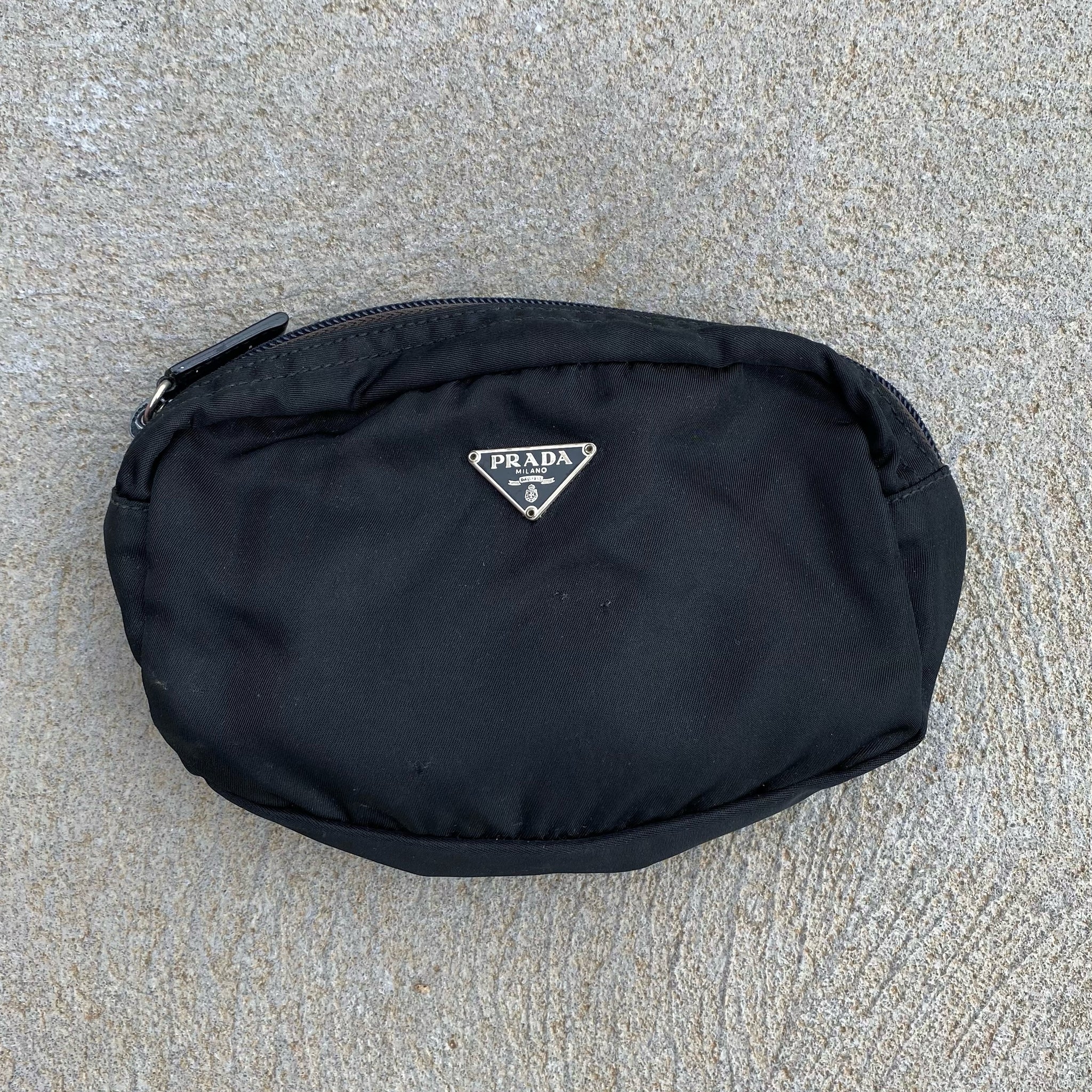 Vintage Prada Nylon Small Black Pouch