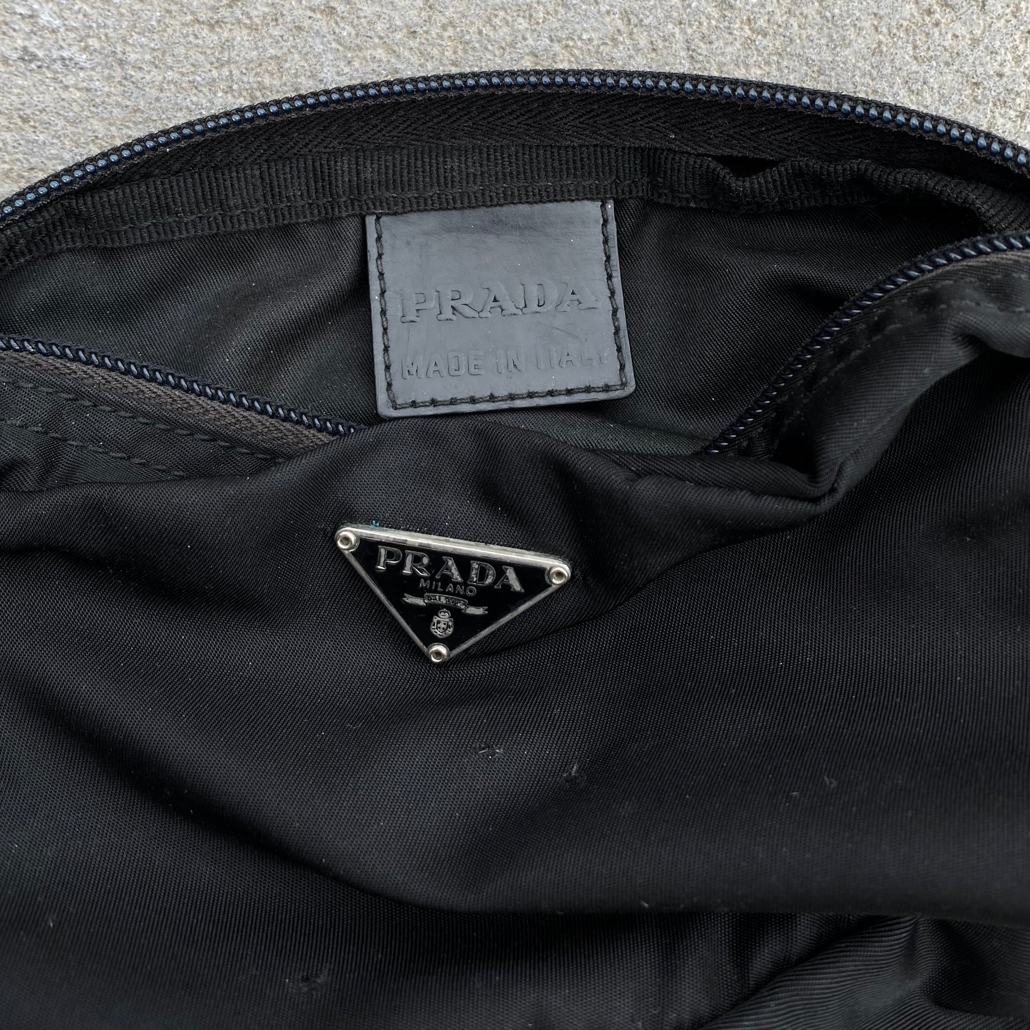 Vintage Prada Nylon Small Black Pouch