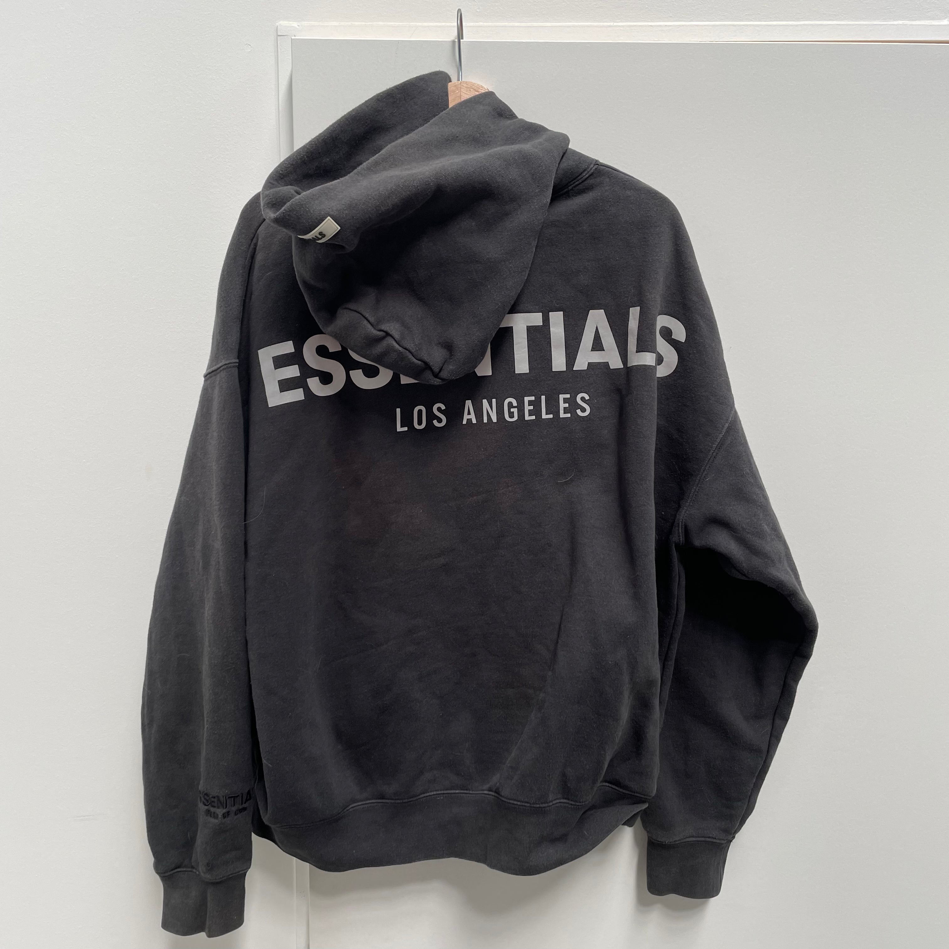 Fear of God Essential Los Angeles 3M Pullover Hoodie Black Size M Curated by Charbel