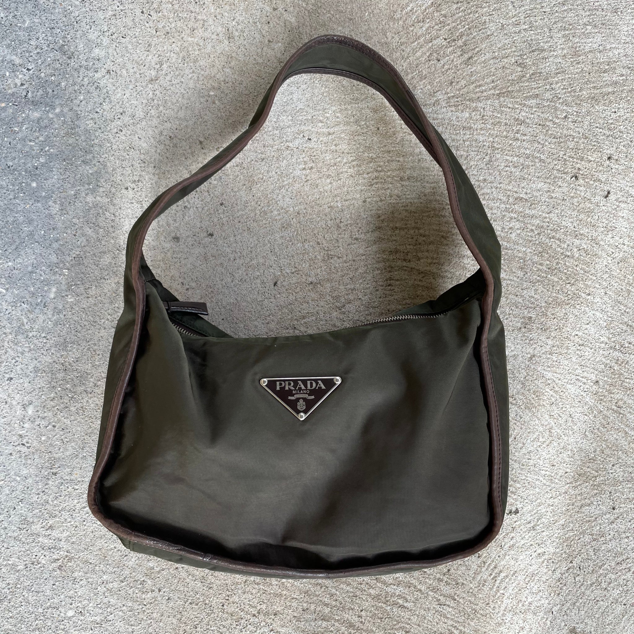 Prada Forest Green Hobo Bag