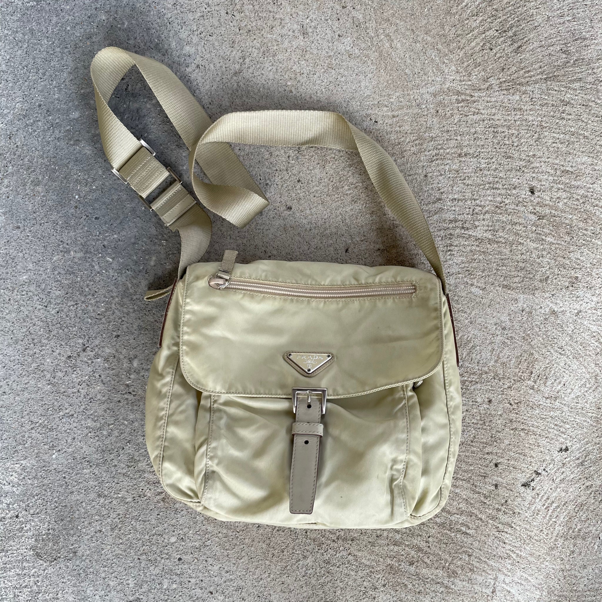 Prada Cream Messenger Bag