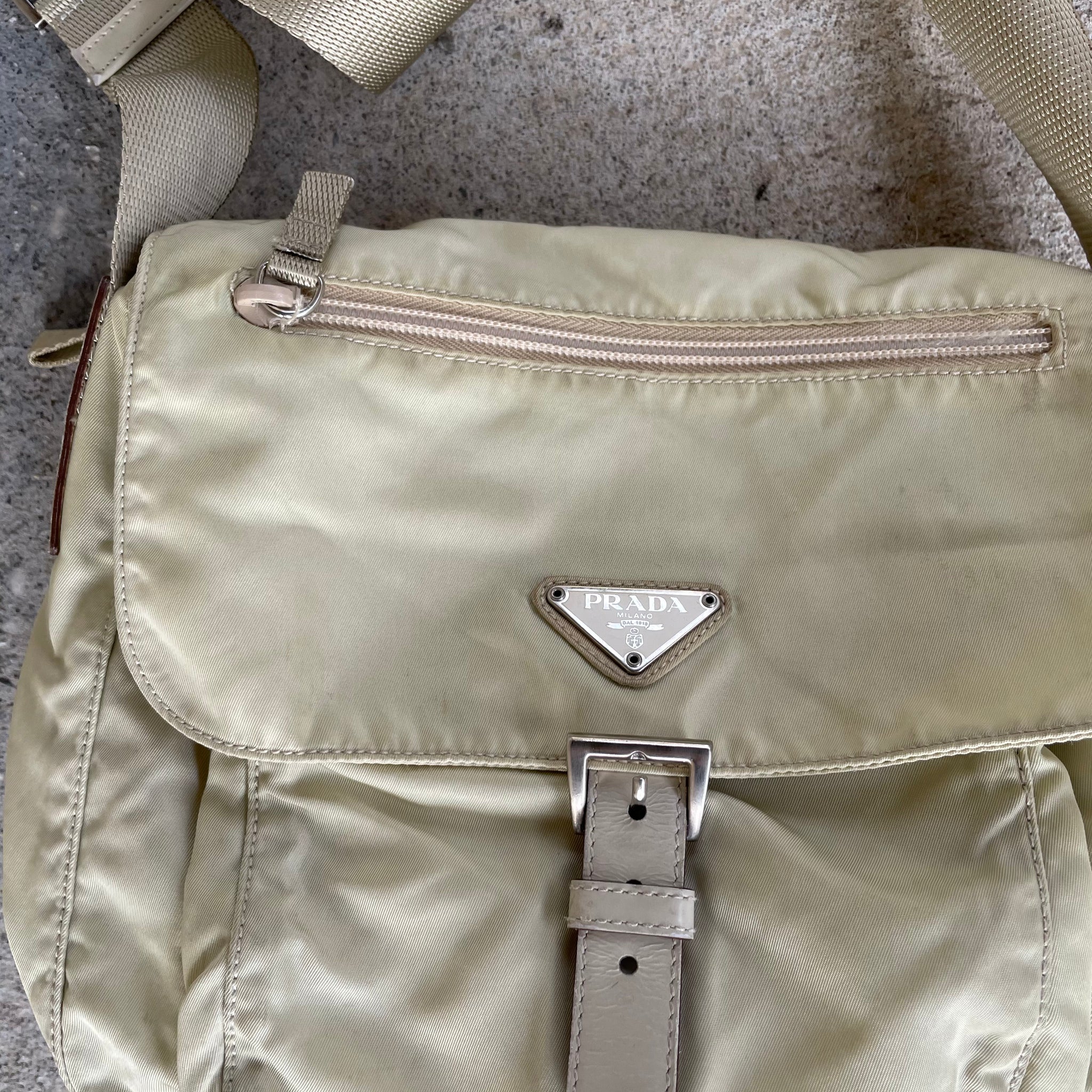 Prada Cream Messenger Bag