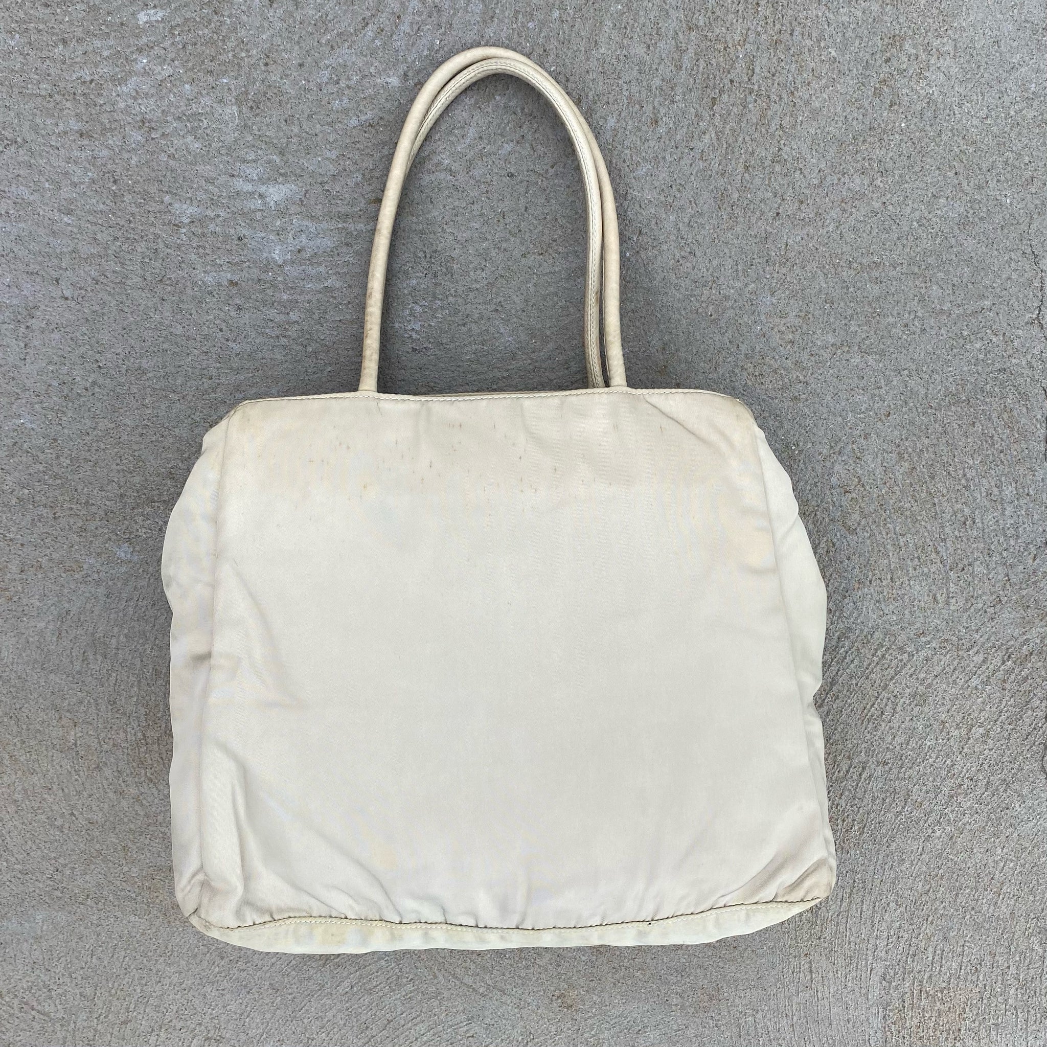 Prada Vintage Nylon Cream Hand Bag