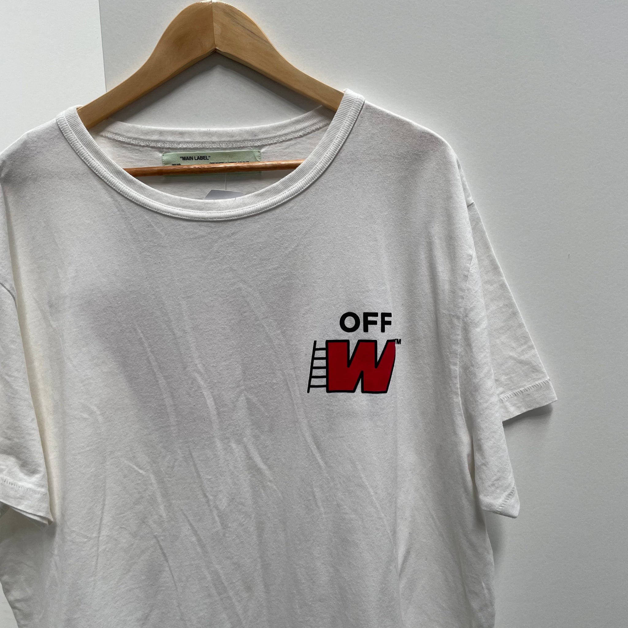 Off White White Ladder Print T shirt Size XL