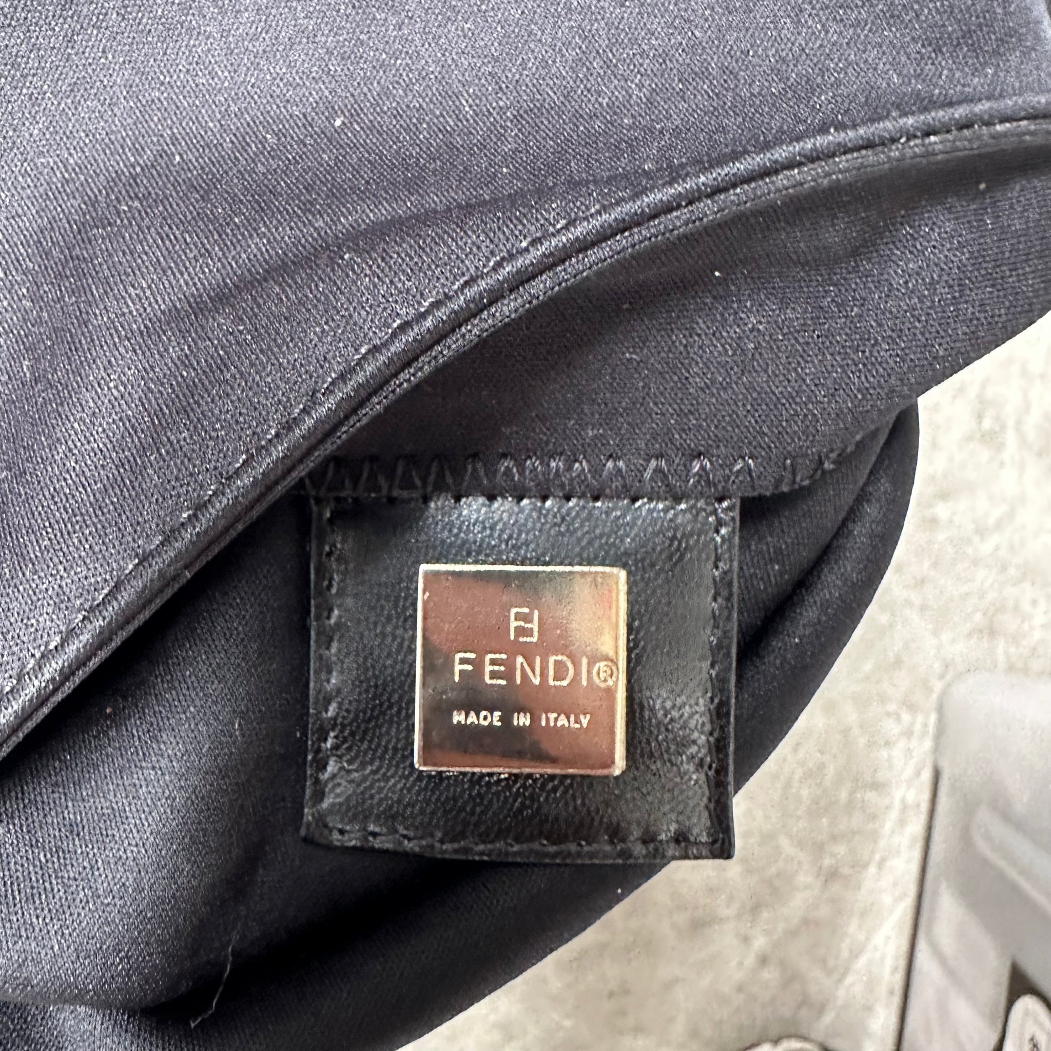 Fendi Black Baguette Bag with Silver Hardware