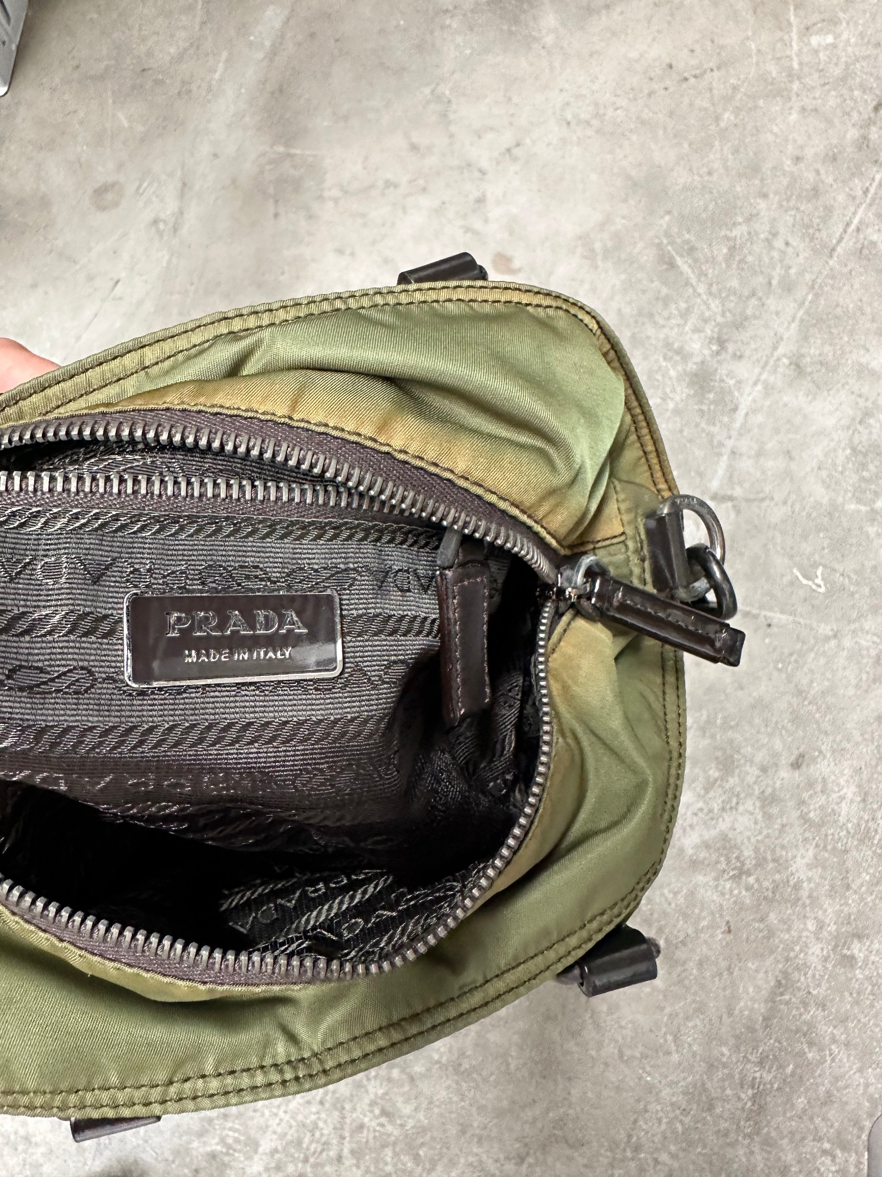 Prada Green Handle Bag with Long Strap