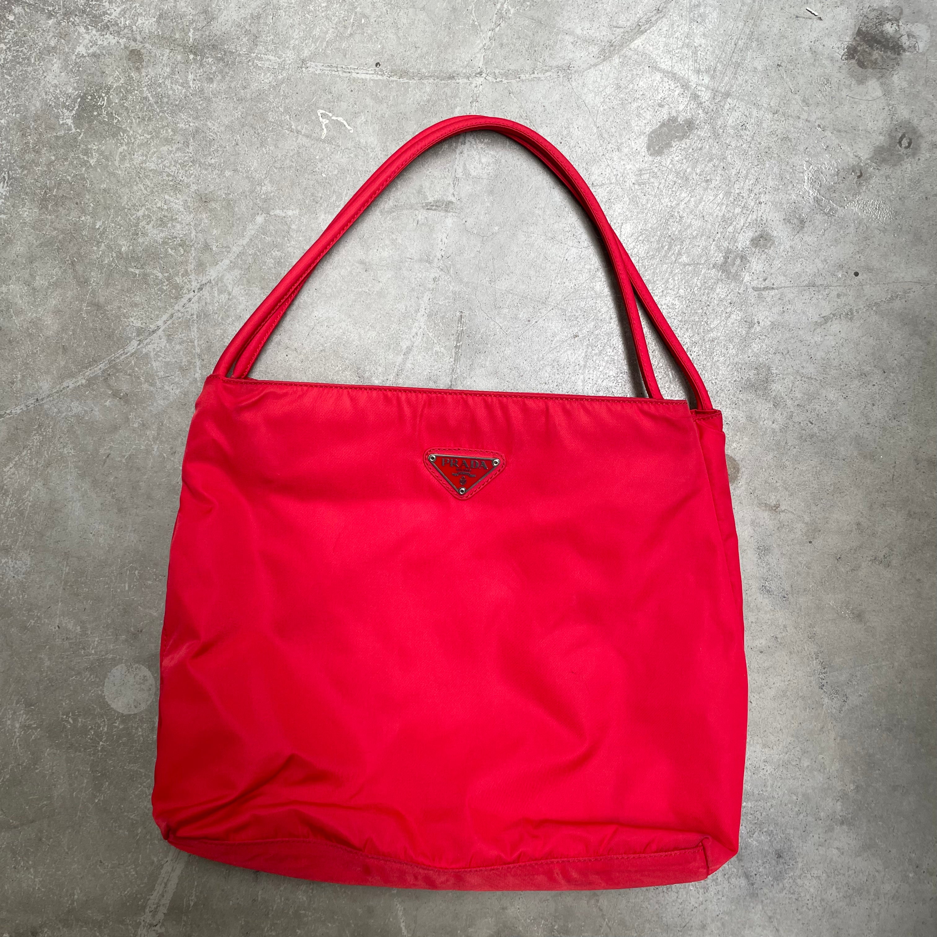 Prada Double Strap Red Hand Bag