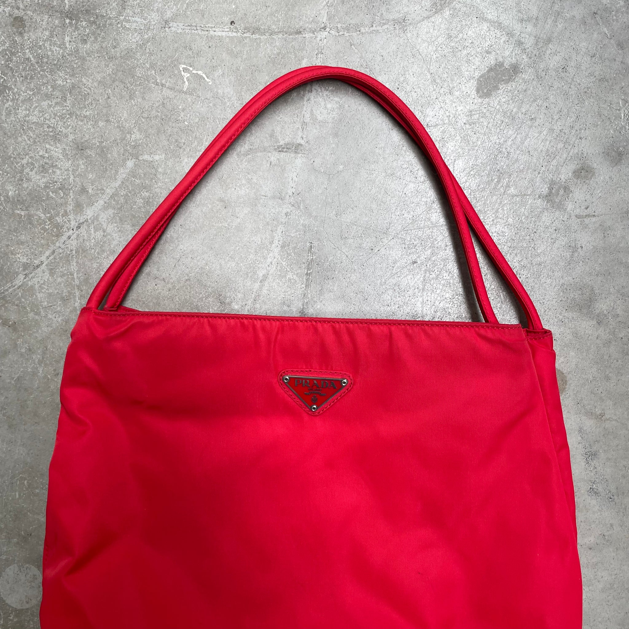 Prada Double Strap Red Hand Bag