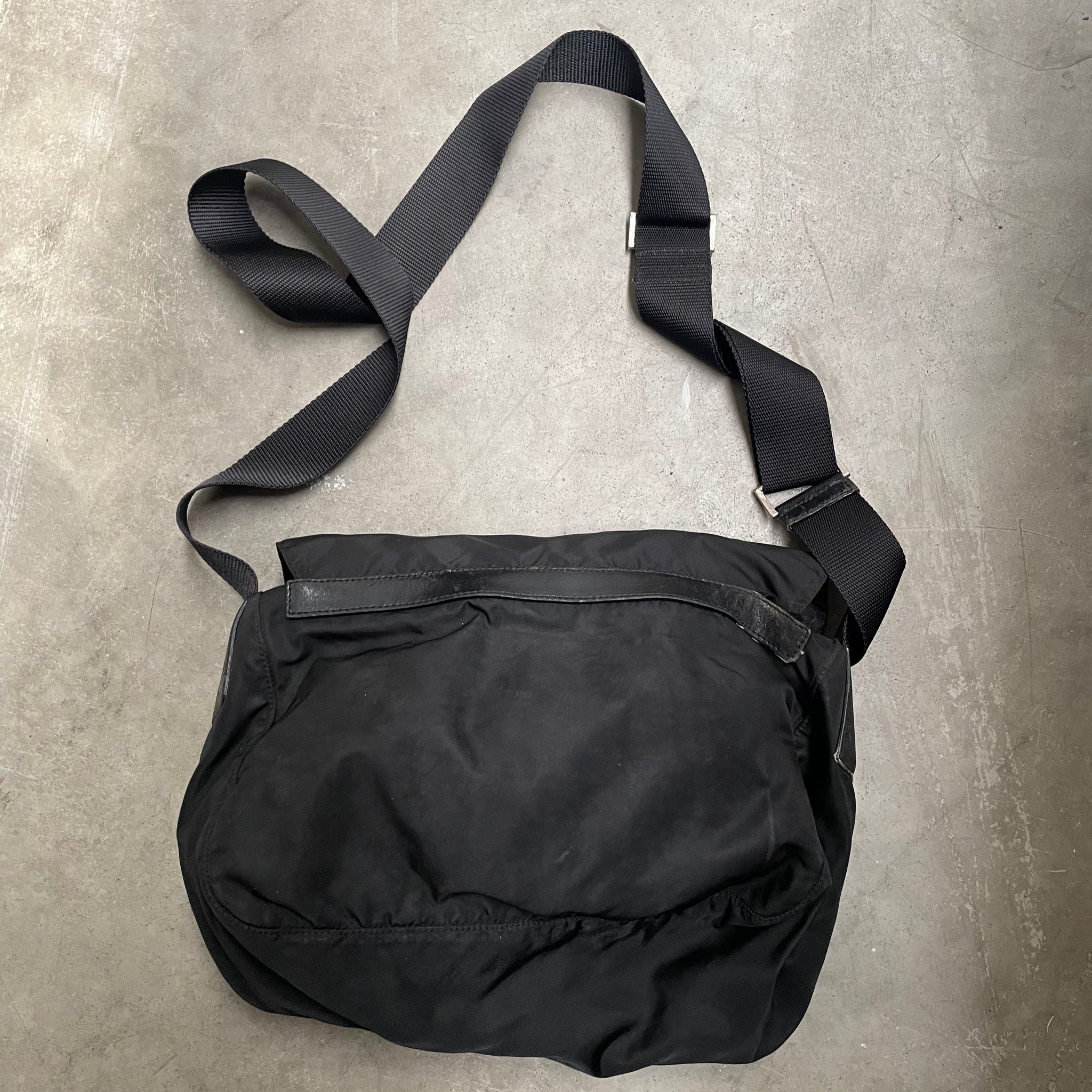 Prada Black Double Strap Messenger Crossbody Bag