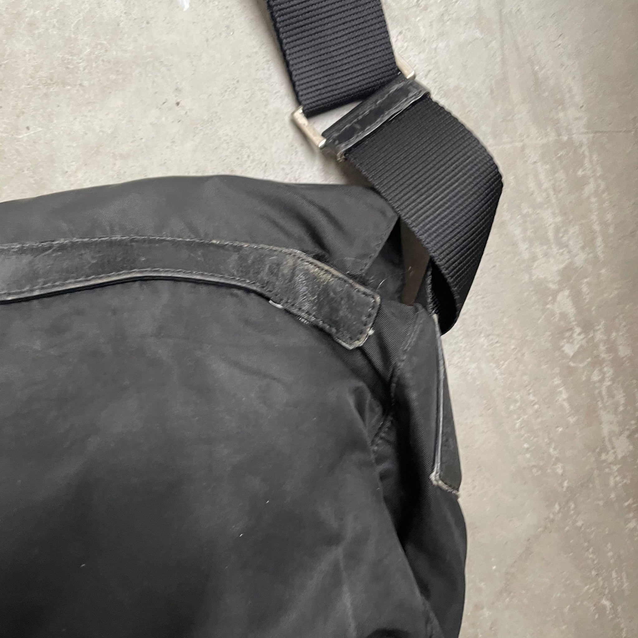Prada Black Double Strap Messenger Crossbody Bag