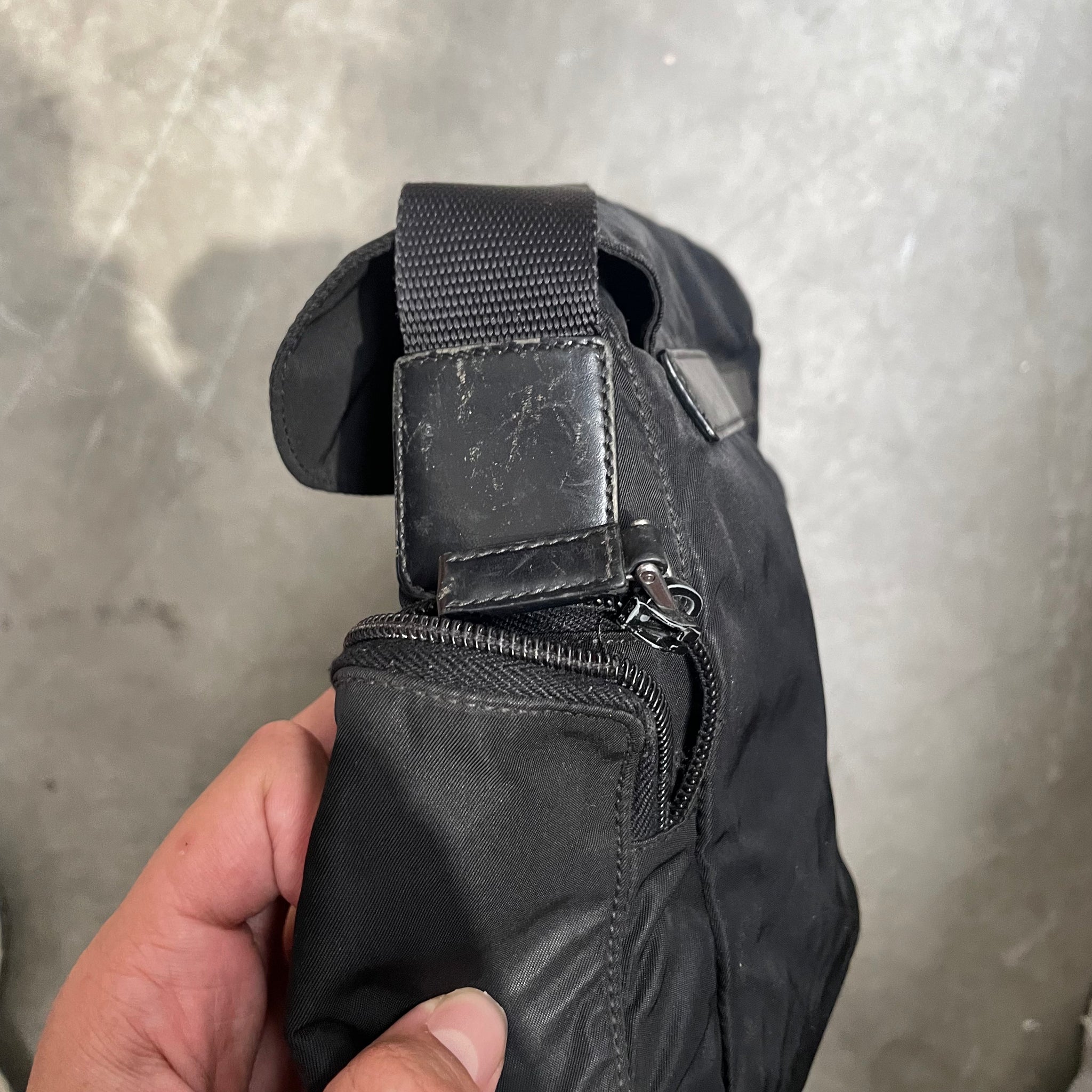 Prada Side Pocket Crossbody Bag Nylon Black
