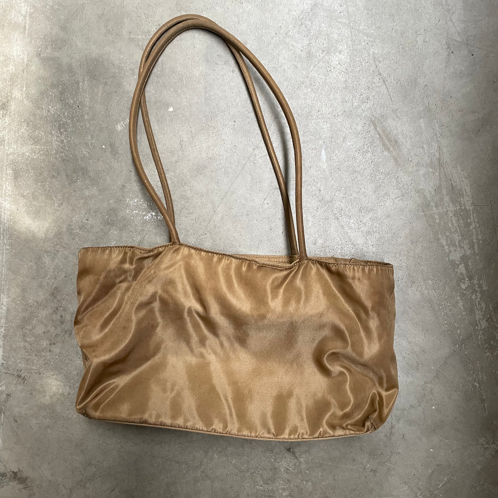 Prada Rectangle Tote Bag Nylon Caramel