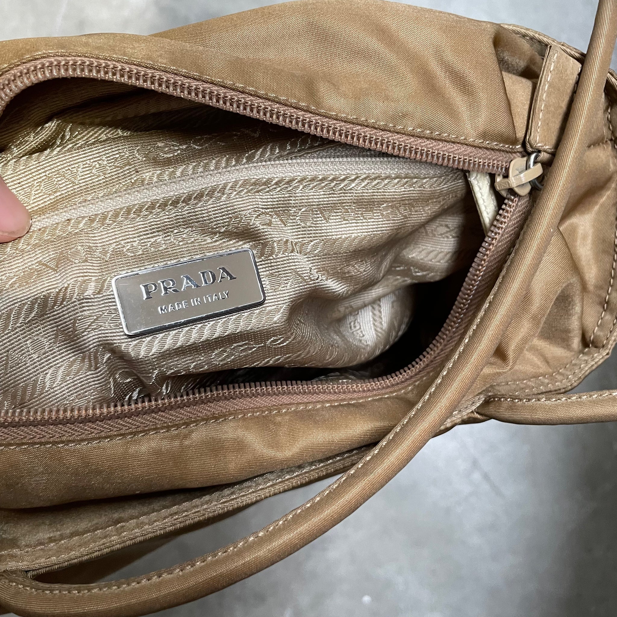 Prada Rectangle Tote Bag Nylon Caramel