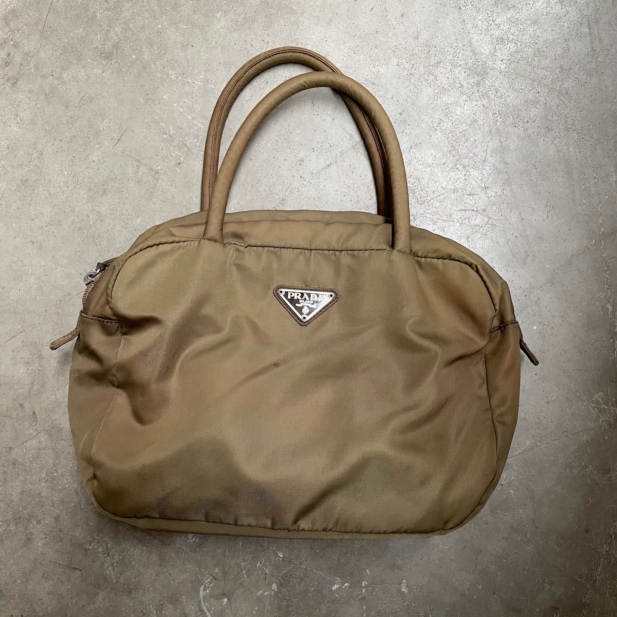 Prada Bao Hand Bag Nylon Caramel / Brown