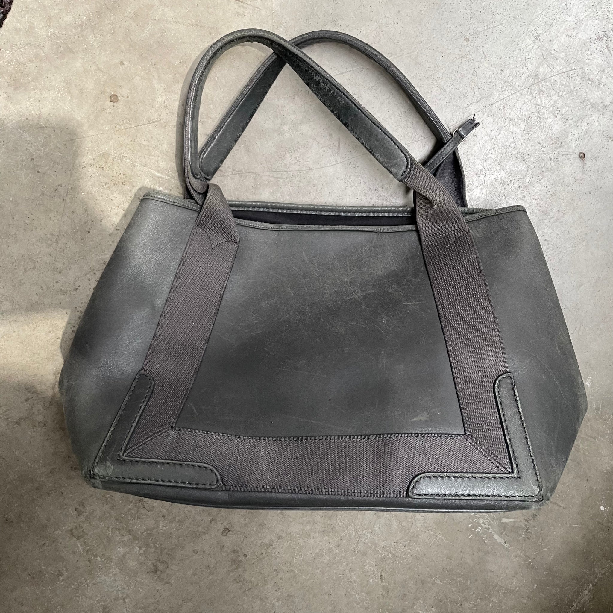 Balenciaga Logo Hand Bag Leather Grey