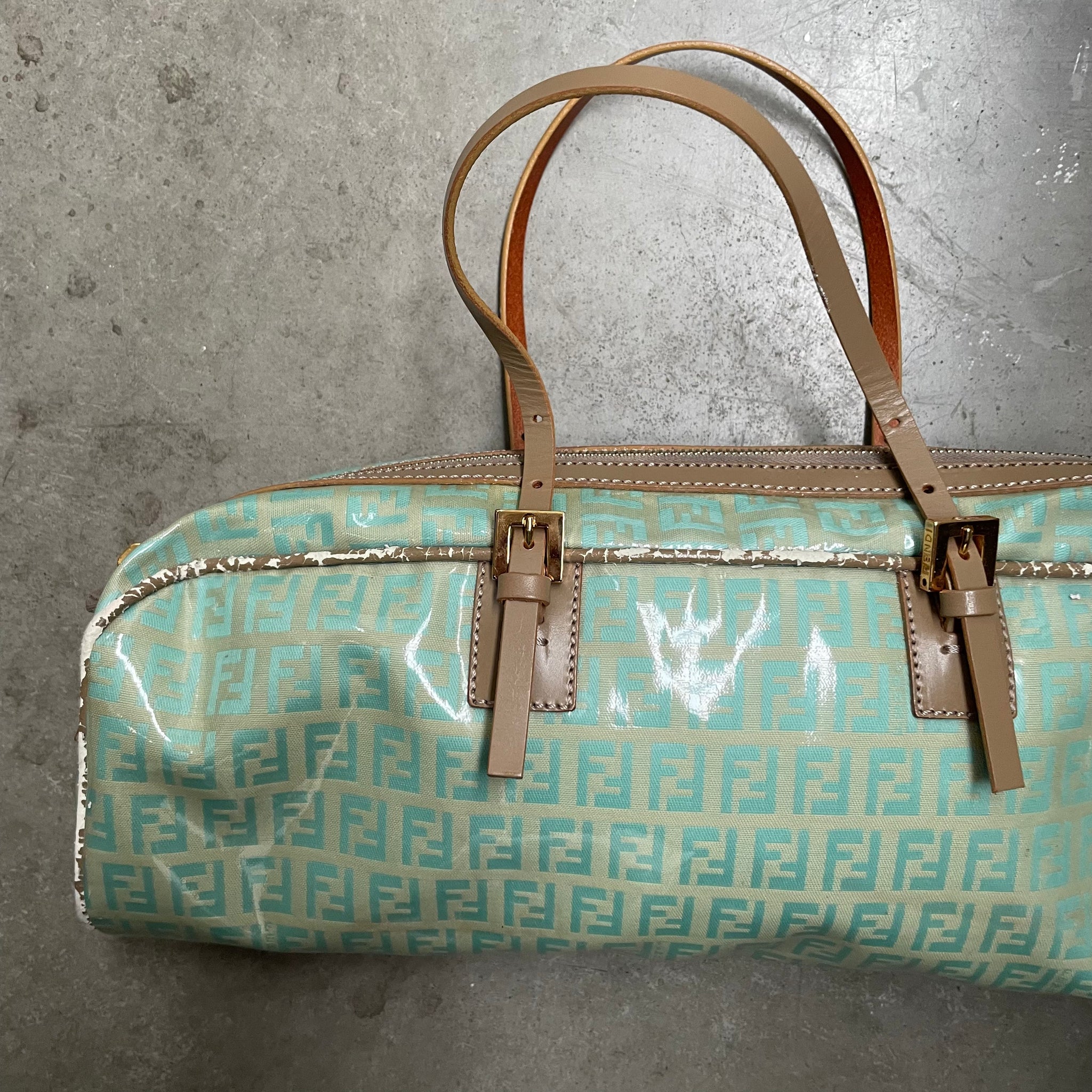 Fendi Long Logo Bag Aqua Blue