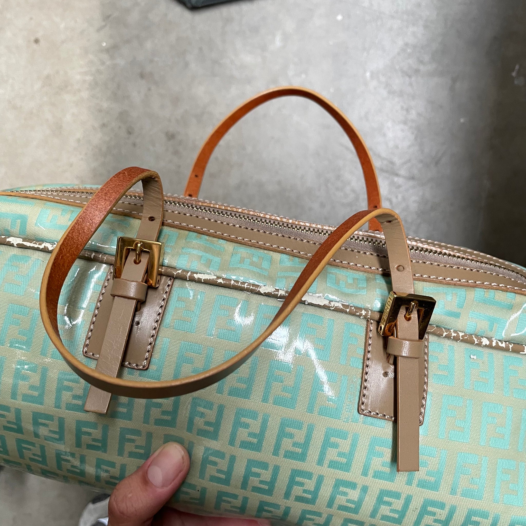 Fendi Long Logo Bag Aqua Blue