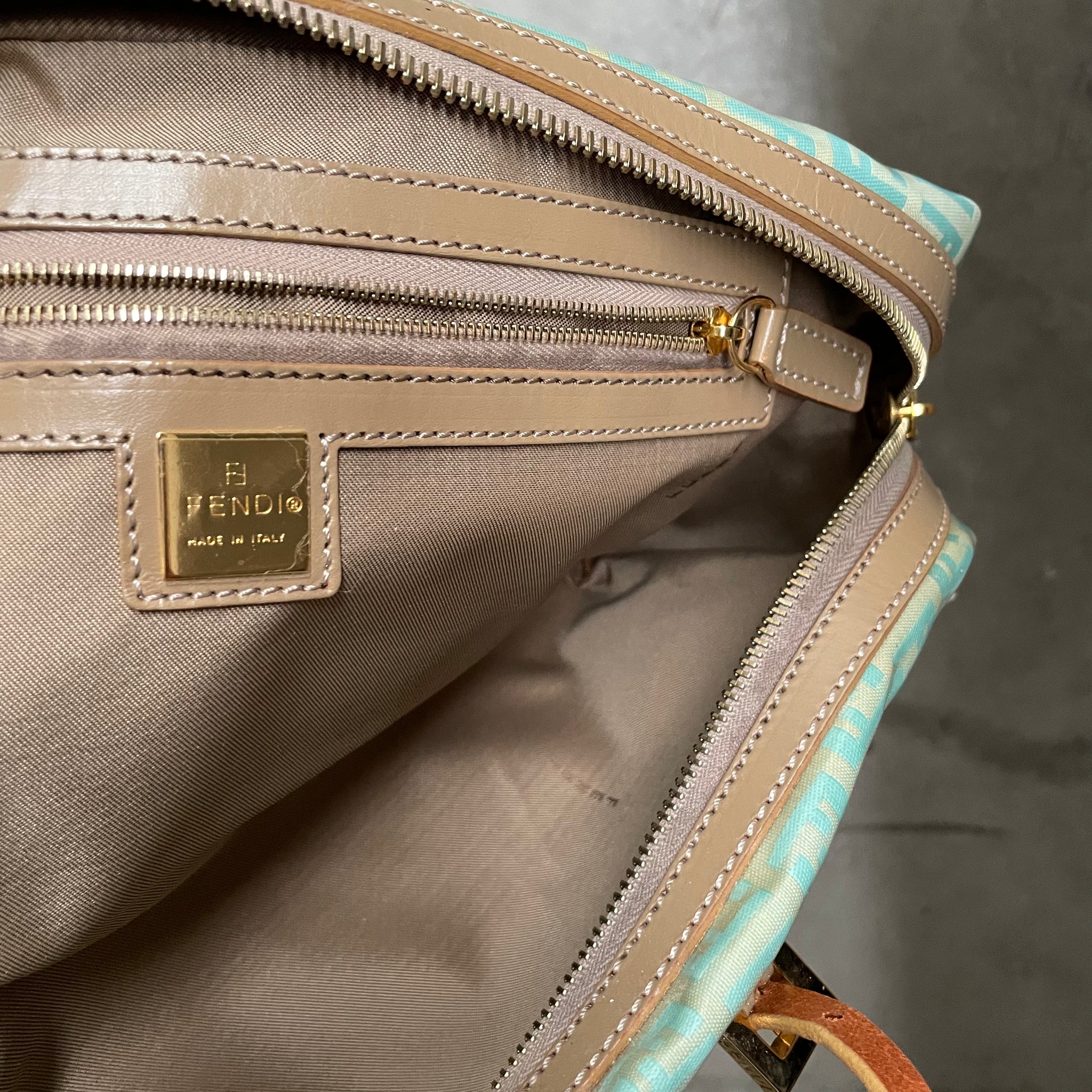 Fendi Long Logo Bag Aqua Blue