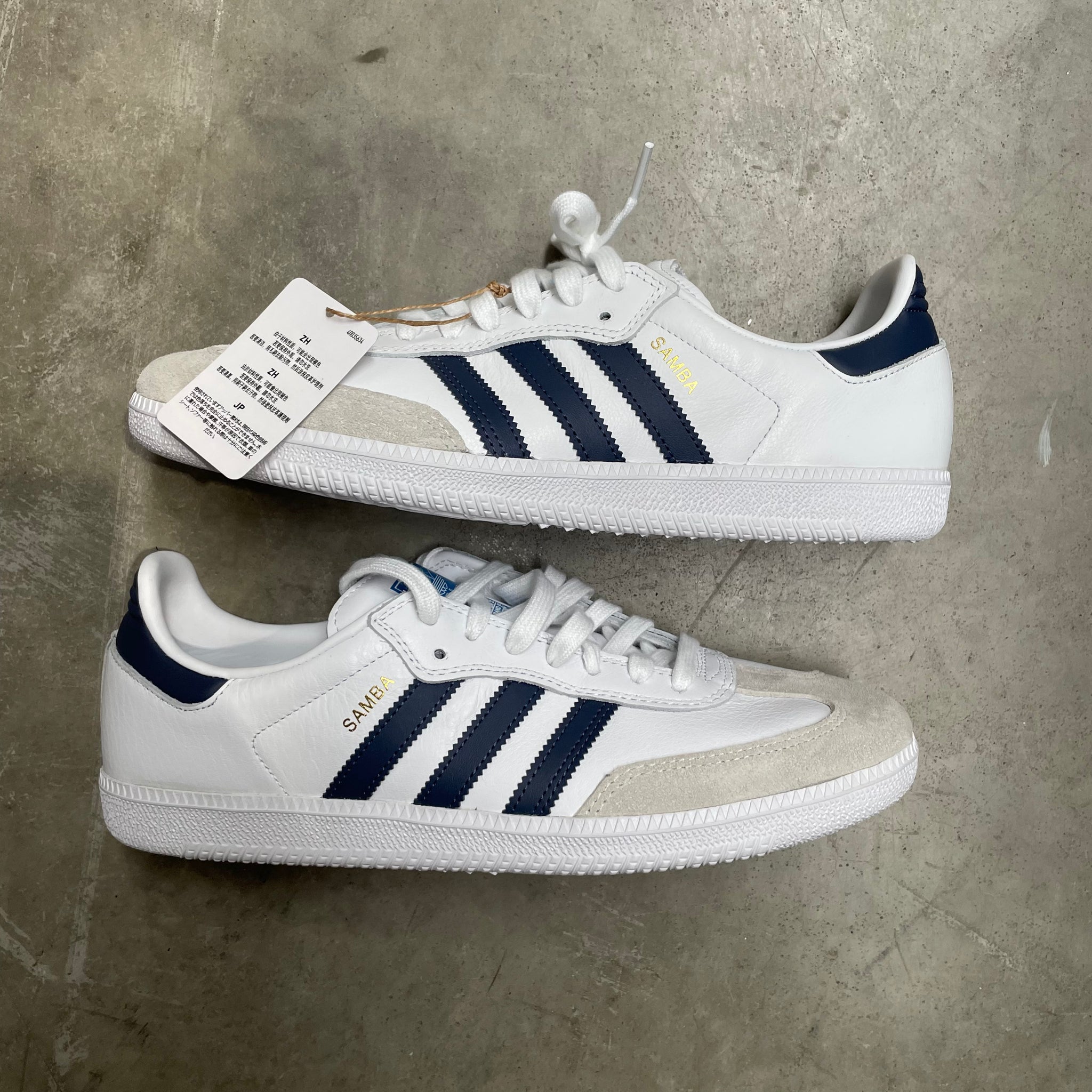 Adidas samba white navy on sale